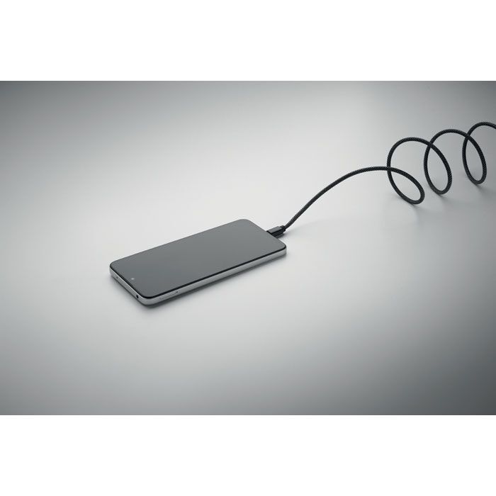 Magnetisches Kabel RPET BRAID - weiß - schwarz-346