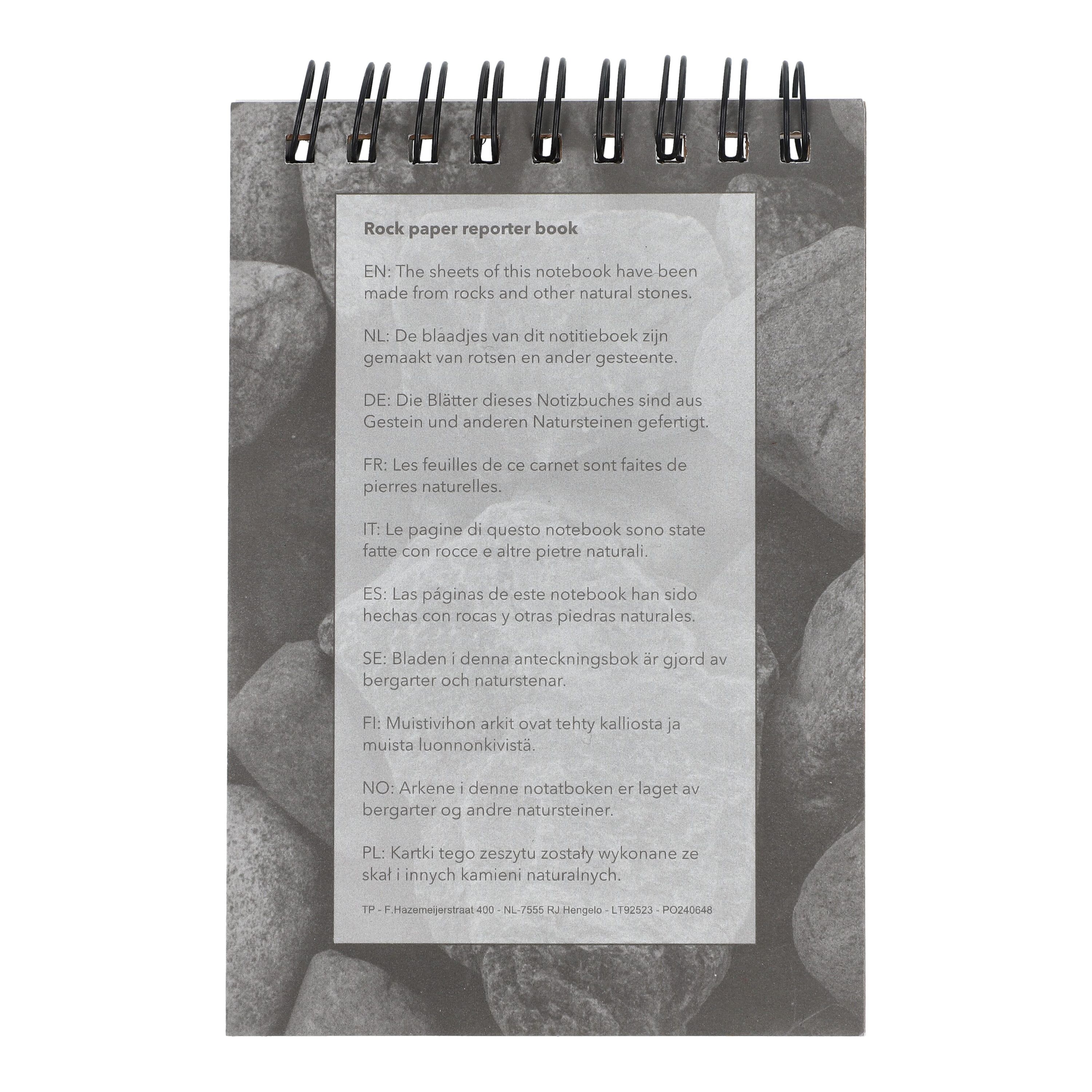Reporter Notizbuch aus Steinpapier - natur-698