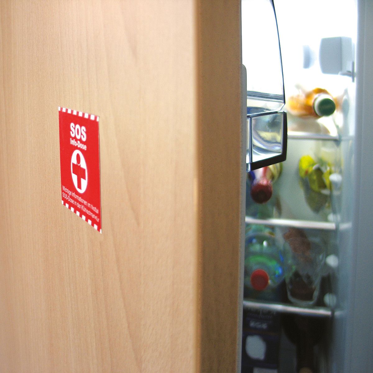 SOS-Info-Dose (individueller Aufkleber) - weiß - rot-194
