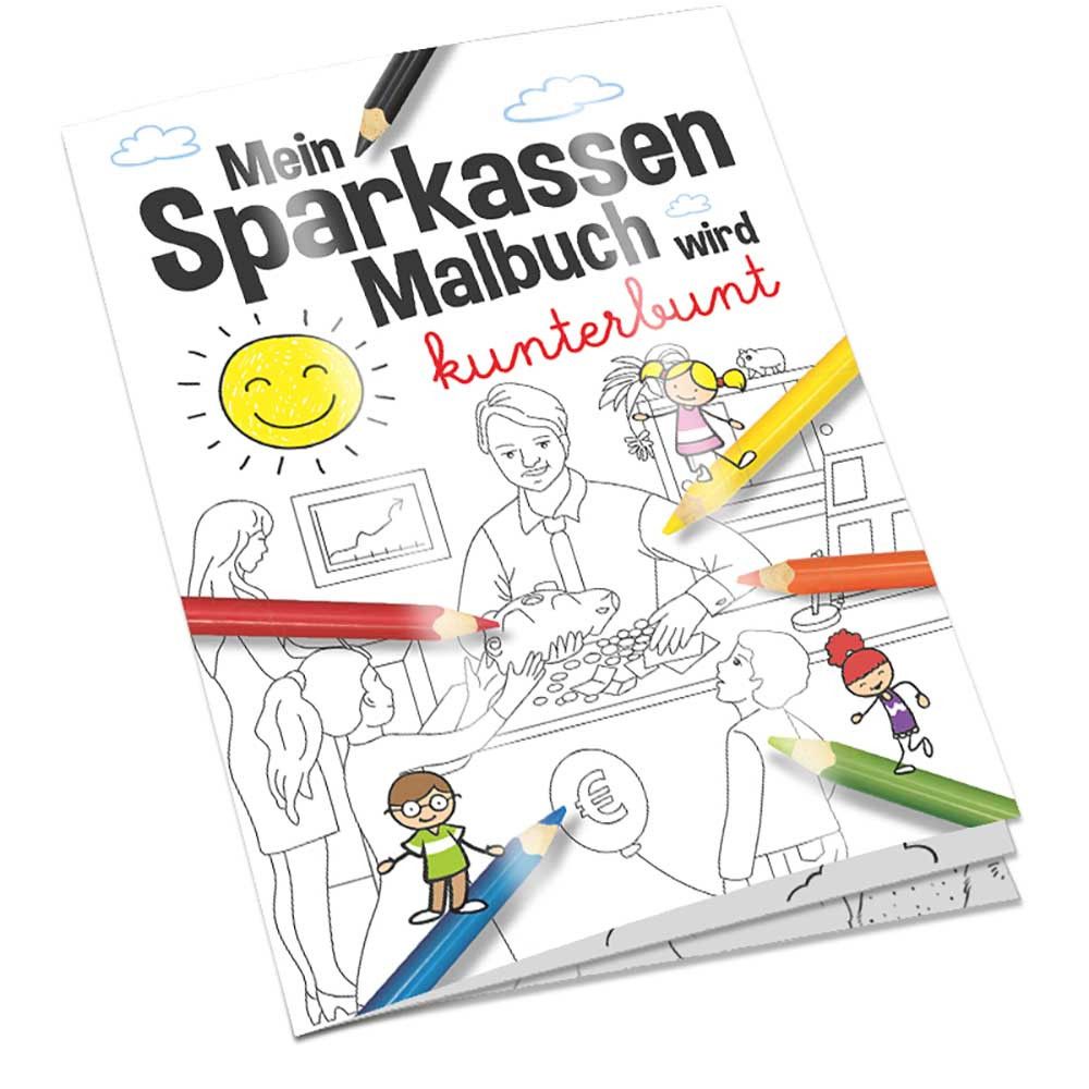 Malbuch / Mal-Set A6 - Sparkassen - Malset mit 2-c Logoeindruck-734