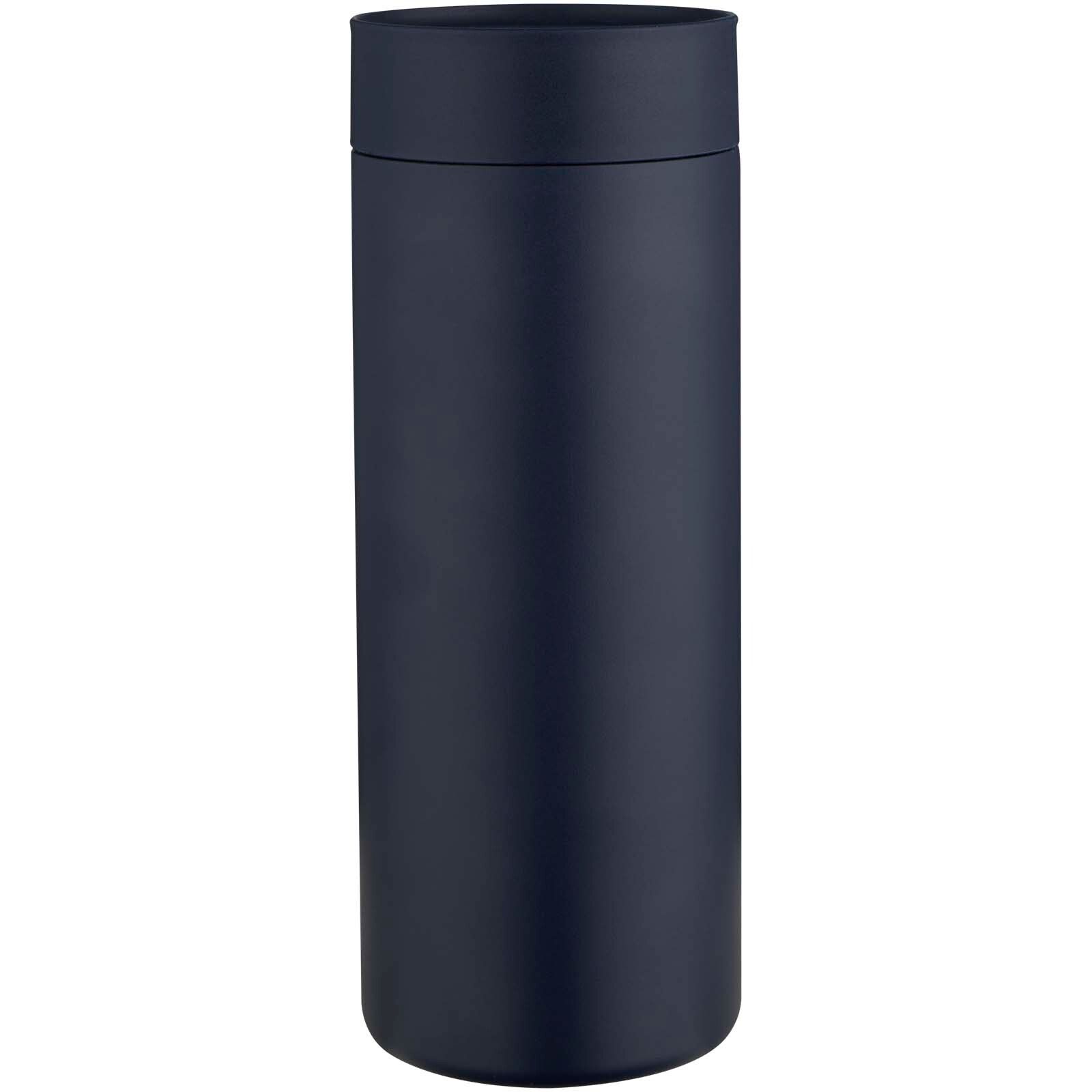 Illuminate 650 ml RCS-zertifizierte doppelwandige Trinkflasche aus recyceltem Edelstahl mit 3-teiligem Deckelset  - navy-781