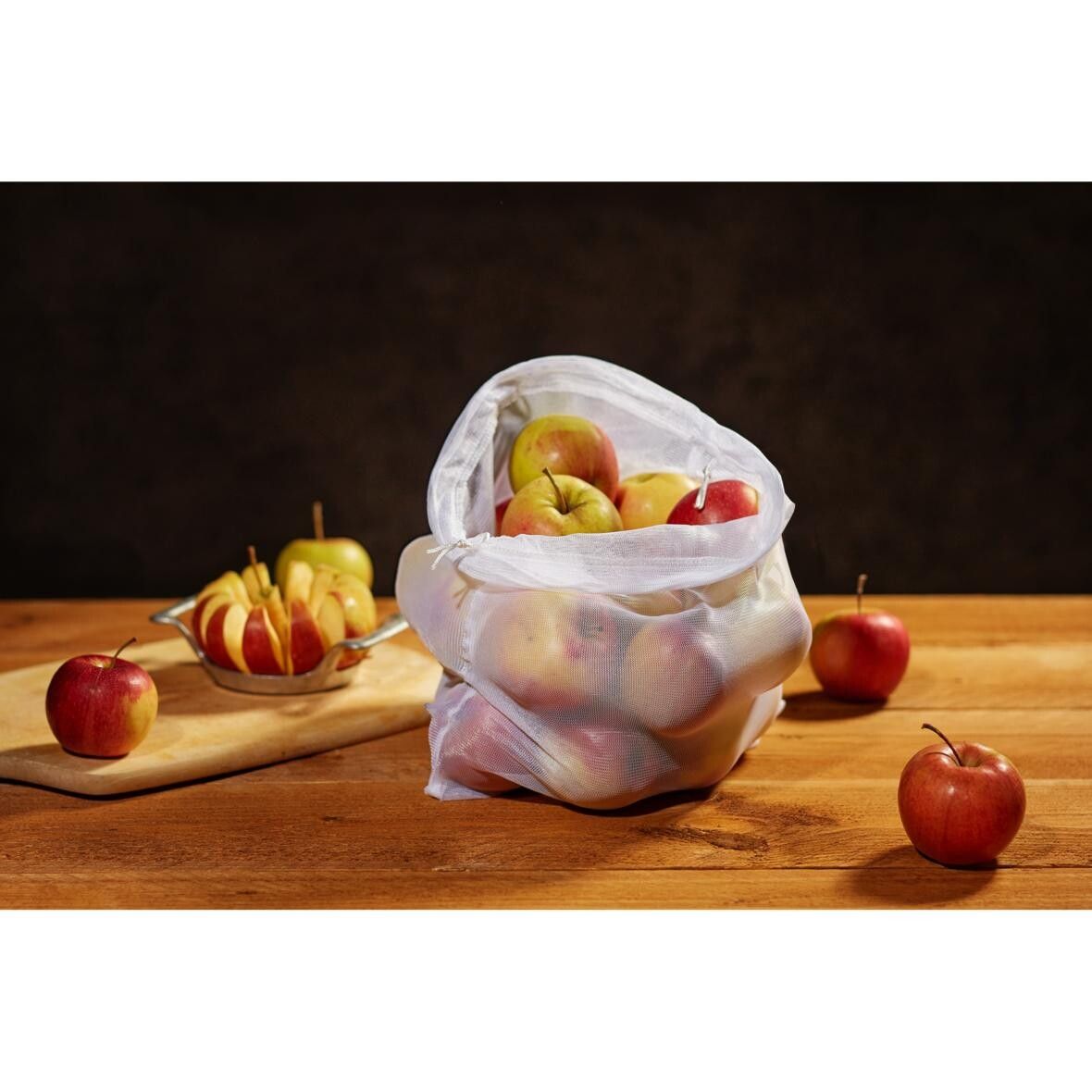 Obst- und Gemüsebeutel ECOCARE, large - weiß-558