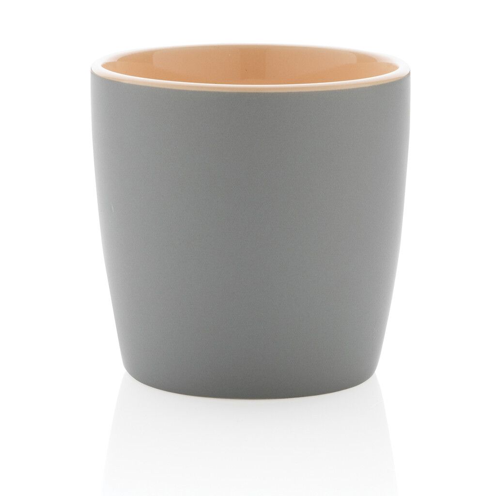 Keramiktasse innen coloriert, 300ml - braun-968