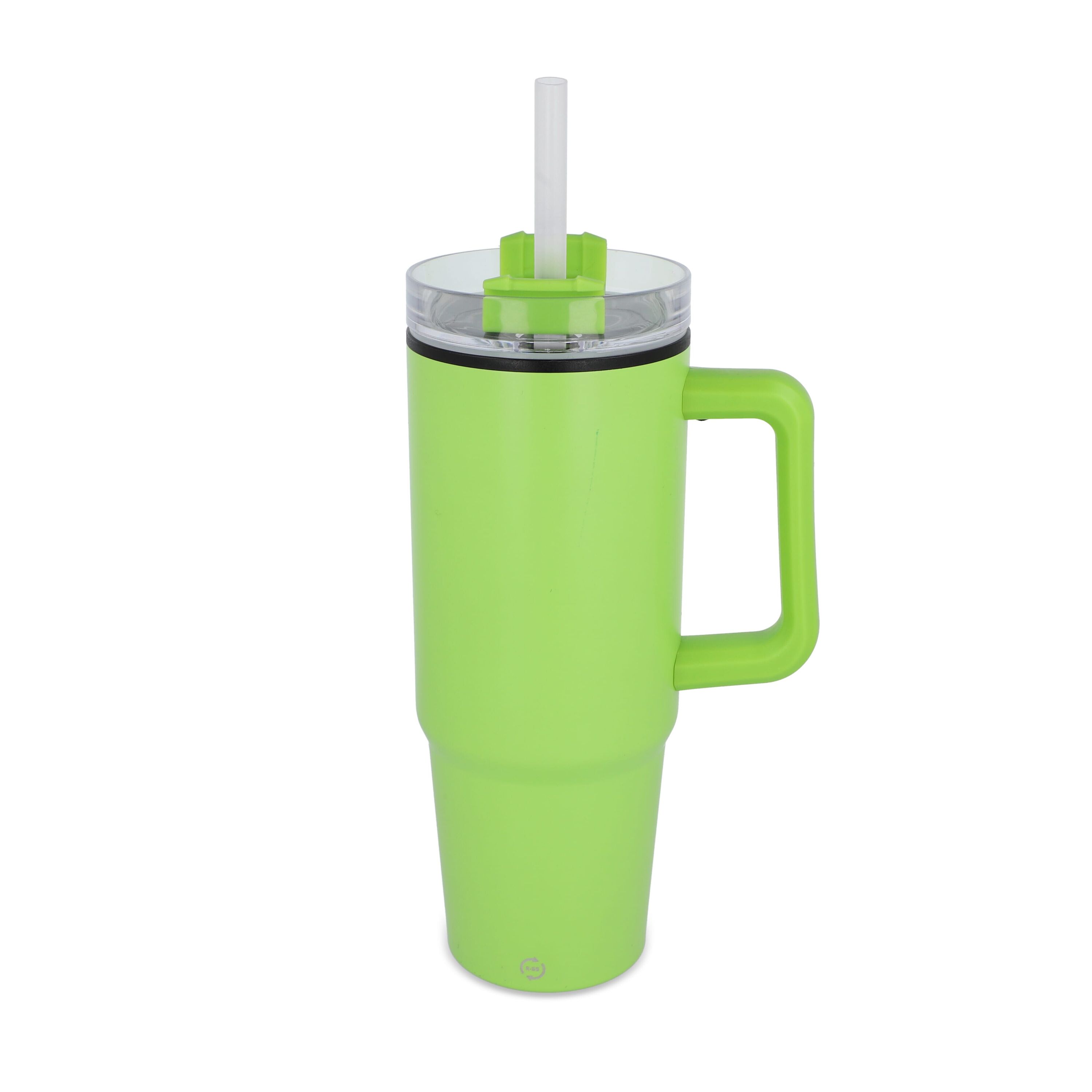 Miami Becher mit Henkel und Strohhalm 800ml - hellgrün-211