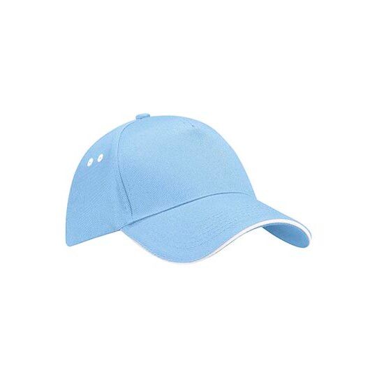 Ultimate 5 Panel Cap - Sandwich Peak - sky blue - white-563