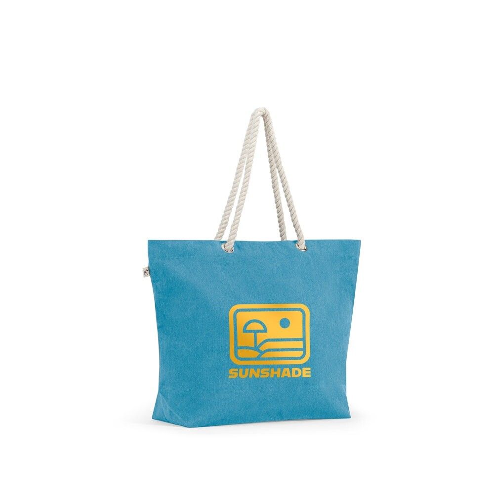 ATHENS Strandtasche aus recycelter Baumwolle und recyceltem Polyester - hellblau-434