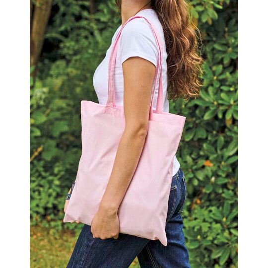 Shopping Bag With Long Handles - bottle green-883
