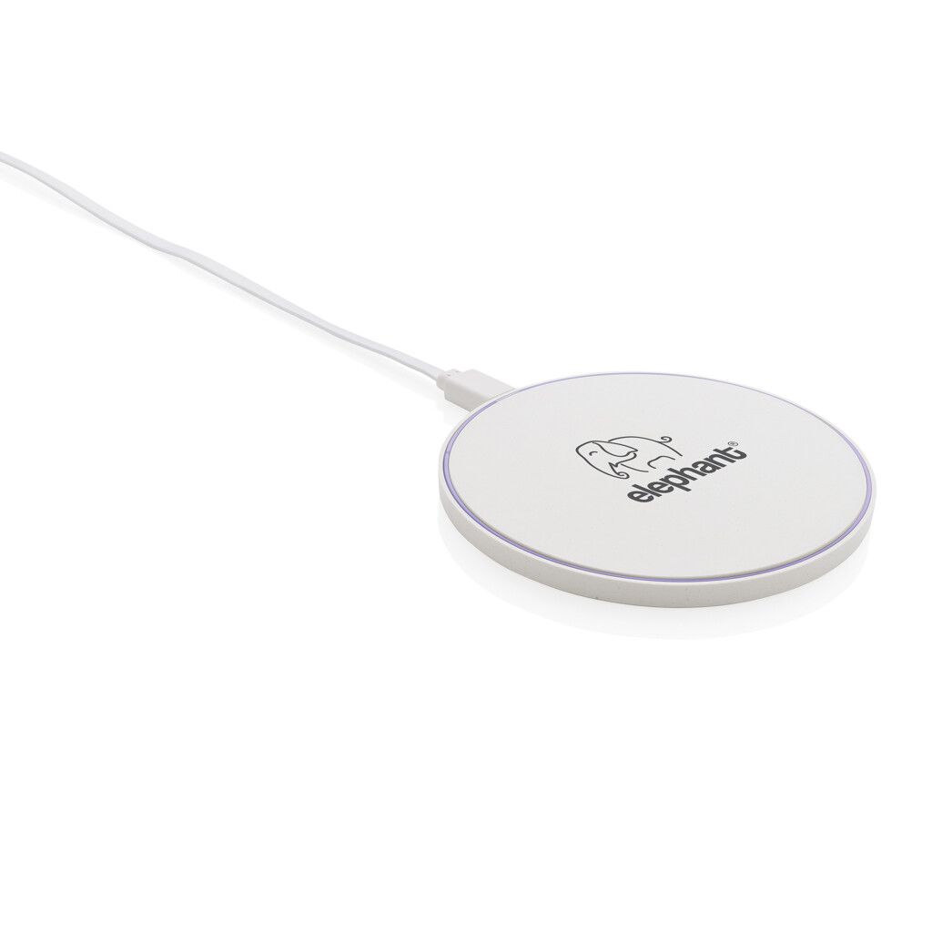 10W Wireless Charger aus RCS Standard recyceltem Kunststoff - weiß-937