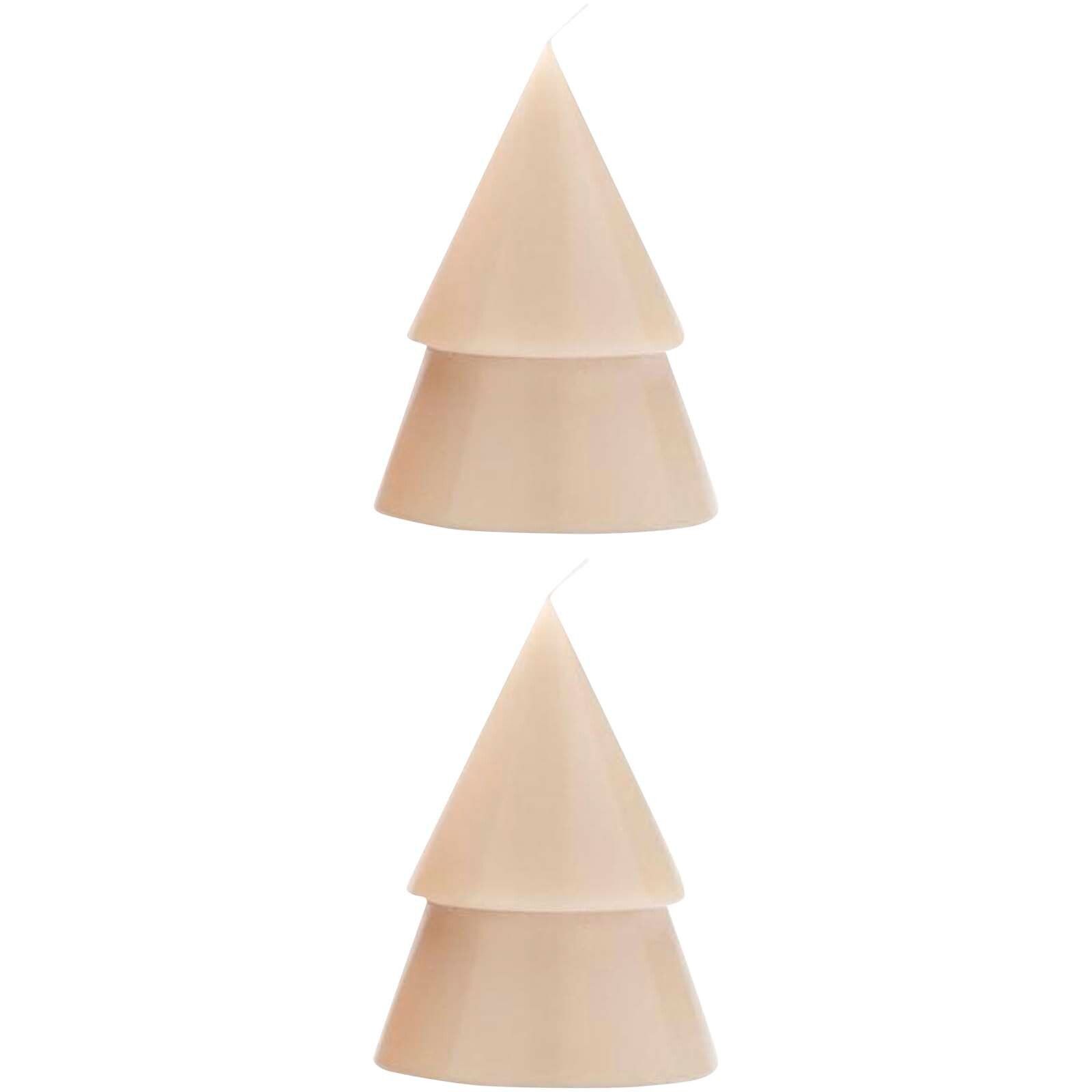 Originalhome Weihnachtsbaum Kerze M, 2er Set - beige-491
