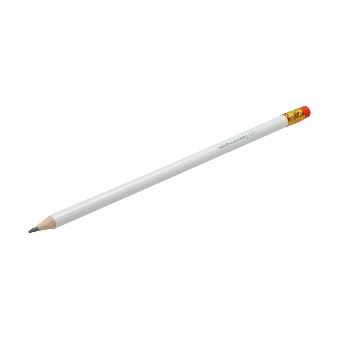 Bleistift White mit Radiergummi - weiß-925