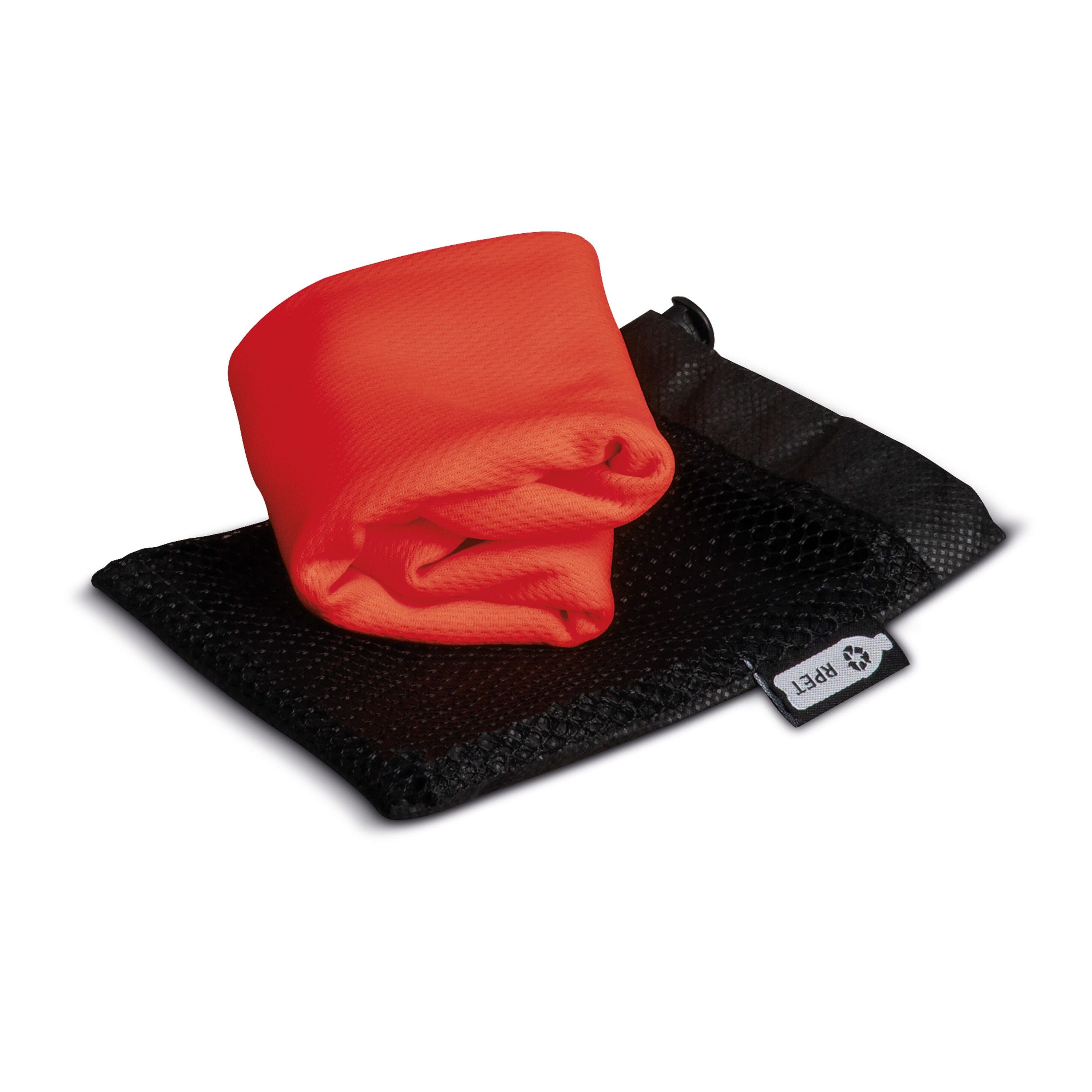 Kühlendes Handtuch aus RPET-Material, 30x80cm - schwarz  -  rot-543