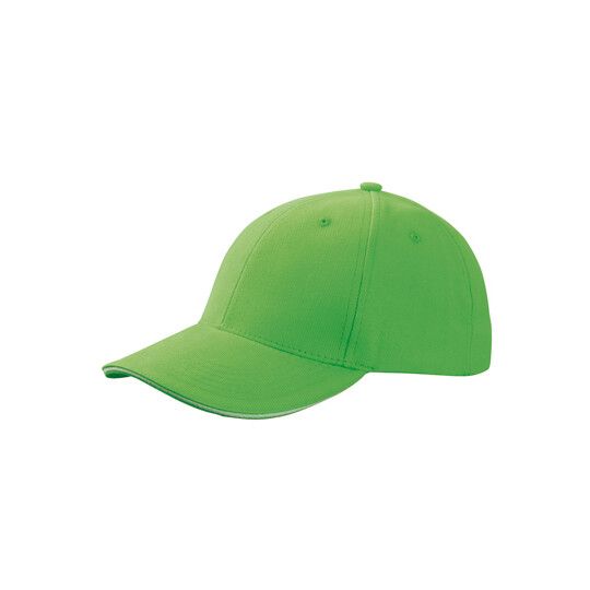 6-Panel Sandwich Cap - lime green - white-437