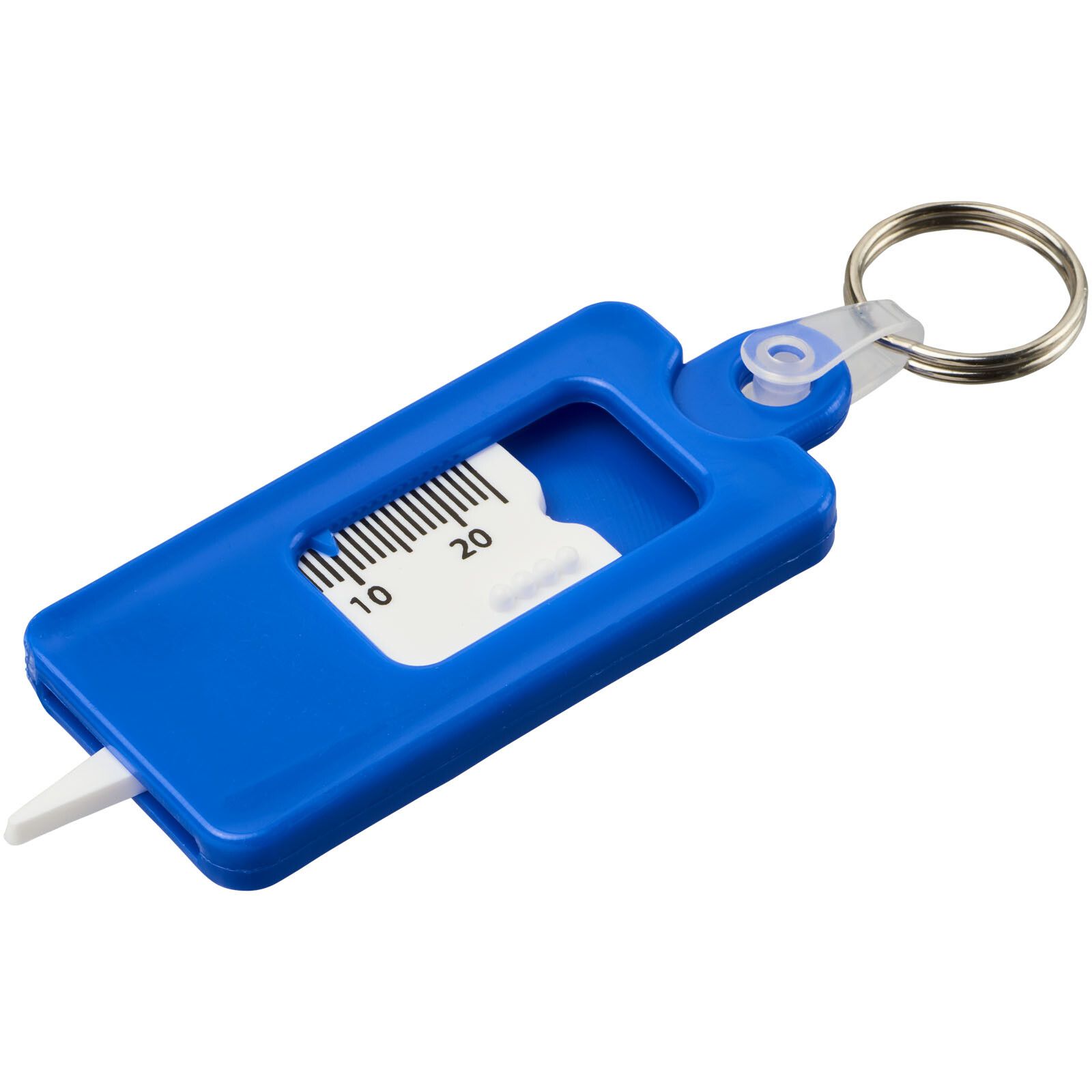Kym Reifenprofilmesser Schlüsselanhänger aus recyceltem Material - blau-706