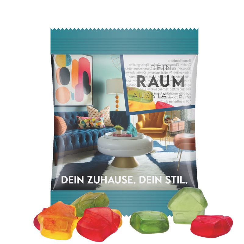 Minitüte 10 g, Folie transparent, Trolli Fruchtgummi Haus-496