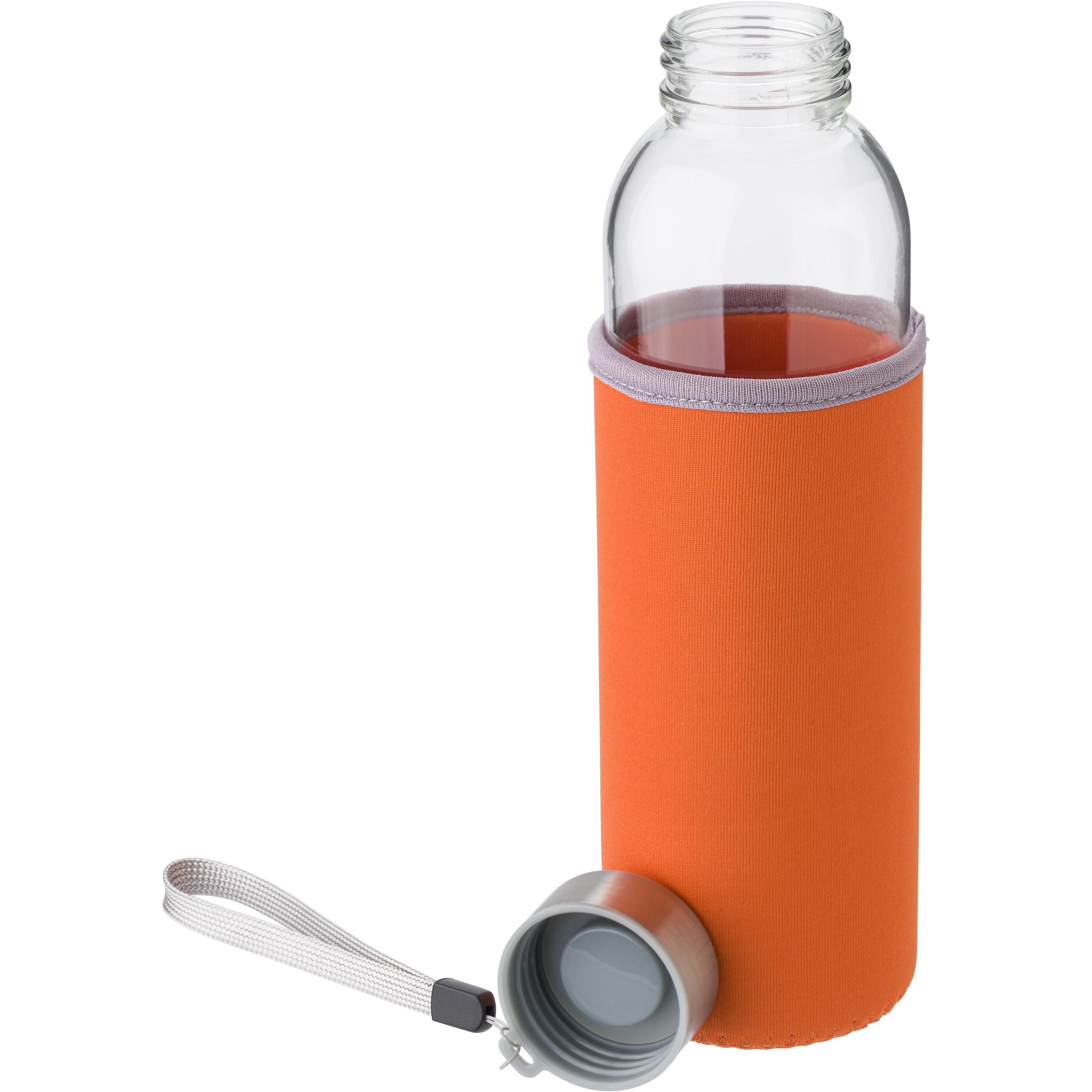 Glasflasche (500ml) mit einem Neoprenhülle Nika - rot-662