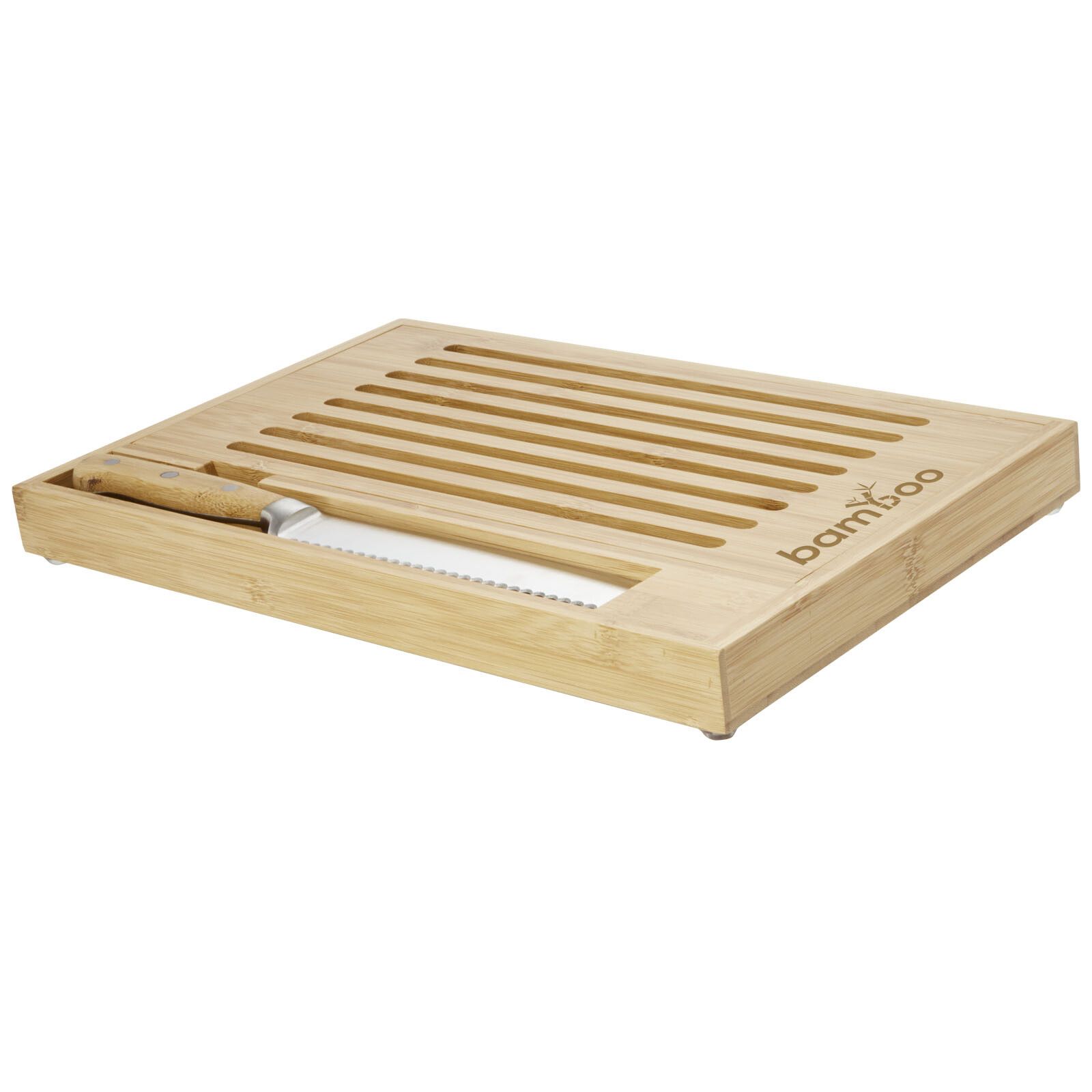 Pao Bambus-Schneidebrett mit Messer - natur -  silber-595