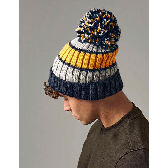 Hygge Striped Beanie - blueberry cheesecake-903