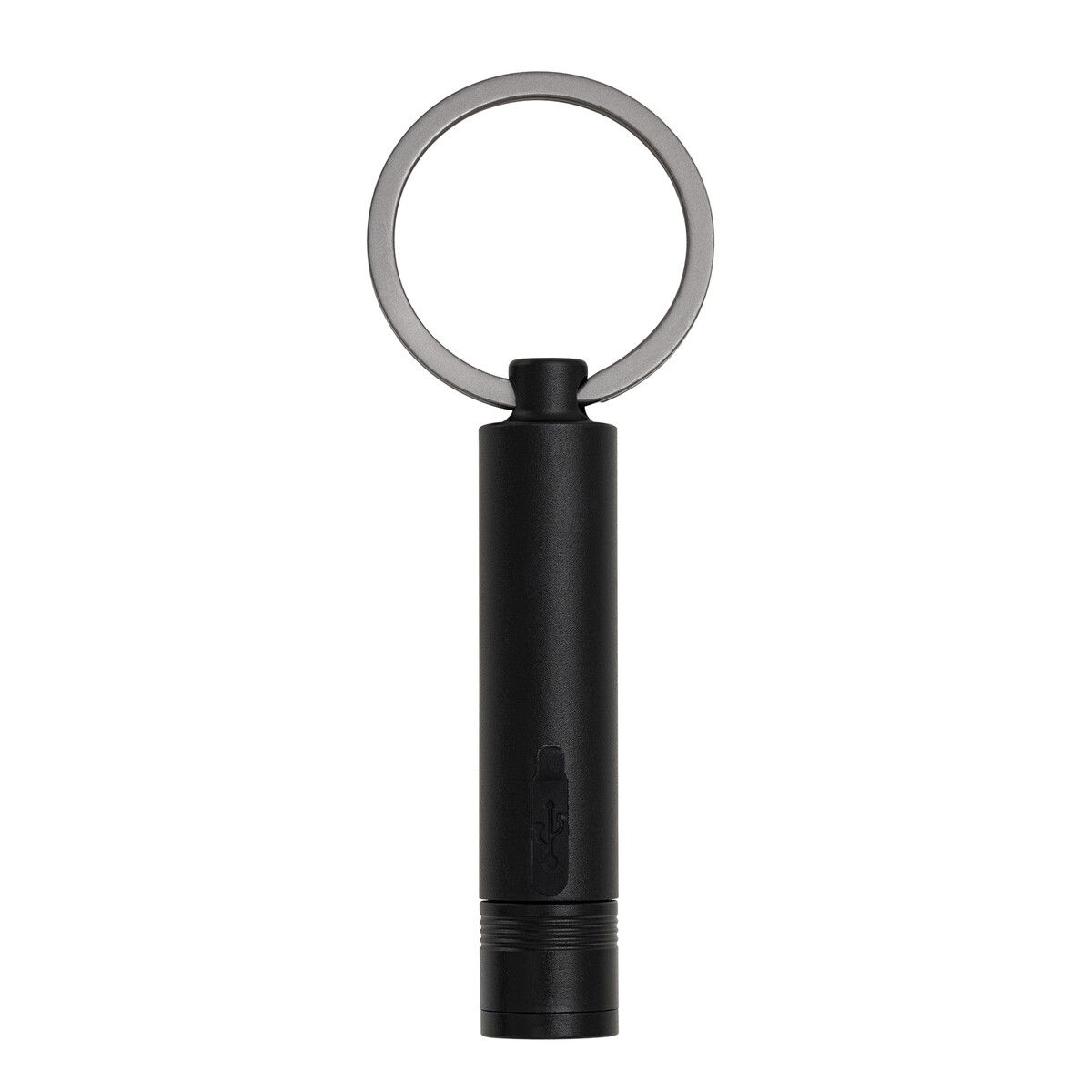 Schlüsselanhänger mit wiederaufladbare LED Taschenlampe PORTO LIGHT - schwarz-341