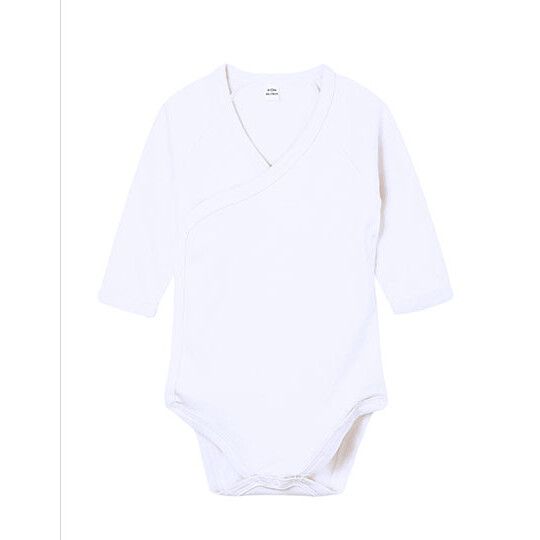 Baby Long Sleeve Kimono Bodysuit für Kinder - white-854