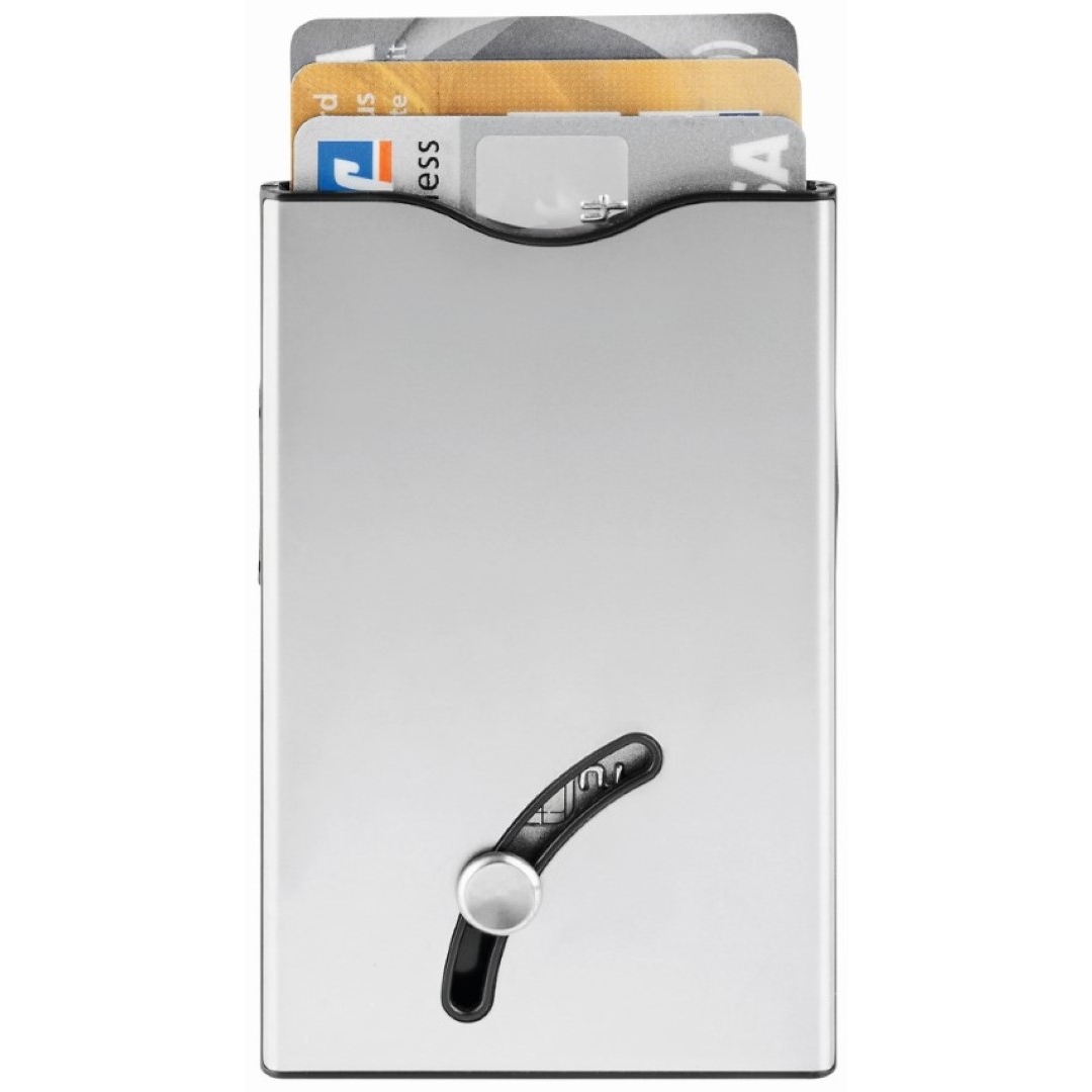 Blackmaxx® Sicherheitskartenhalter "CardSafeOneTouch" - silber-491