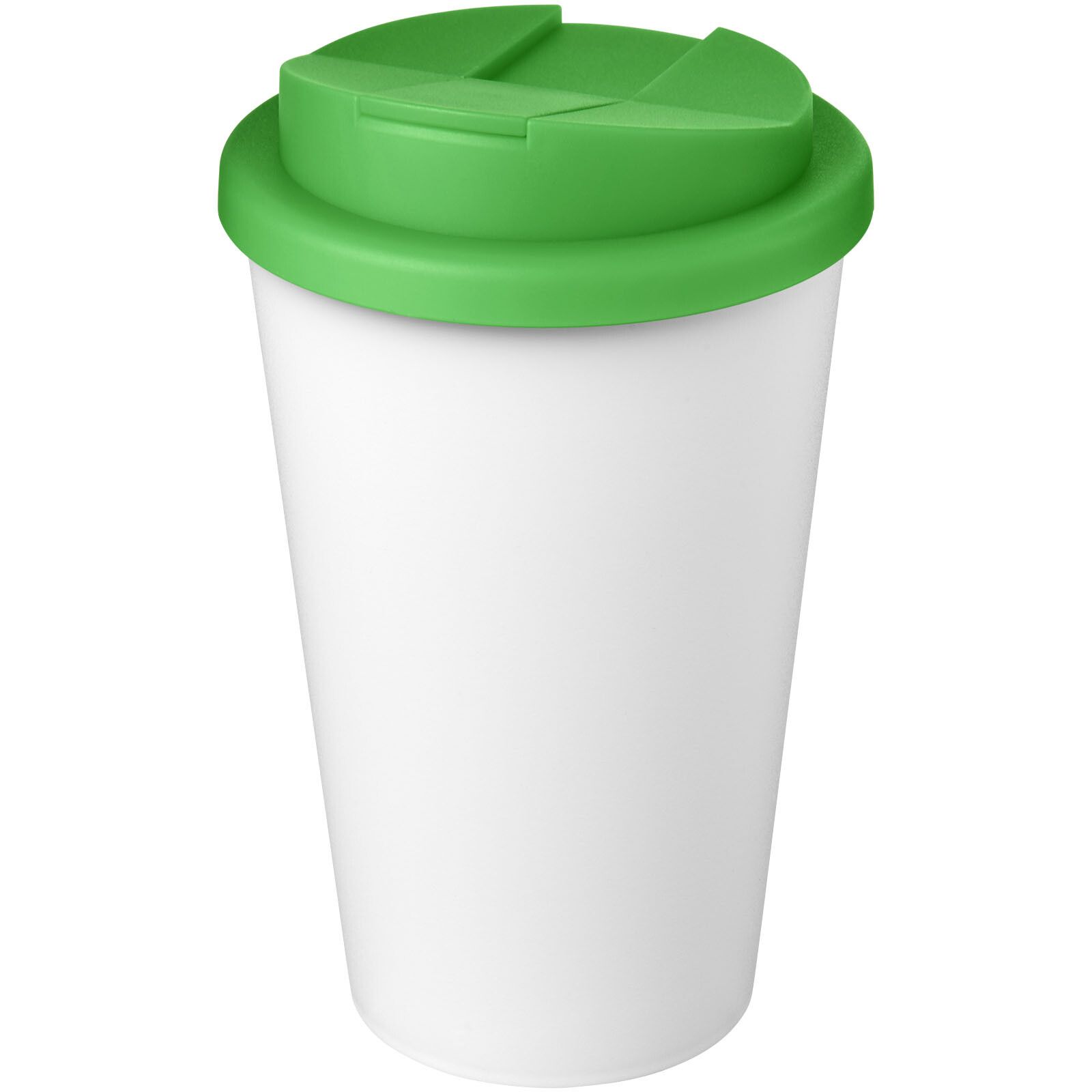 Americano Eco 350 ml recycelter Becher mit auslaufsicherem Deckel - grün -  weiss-638