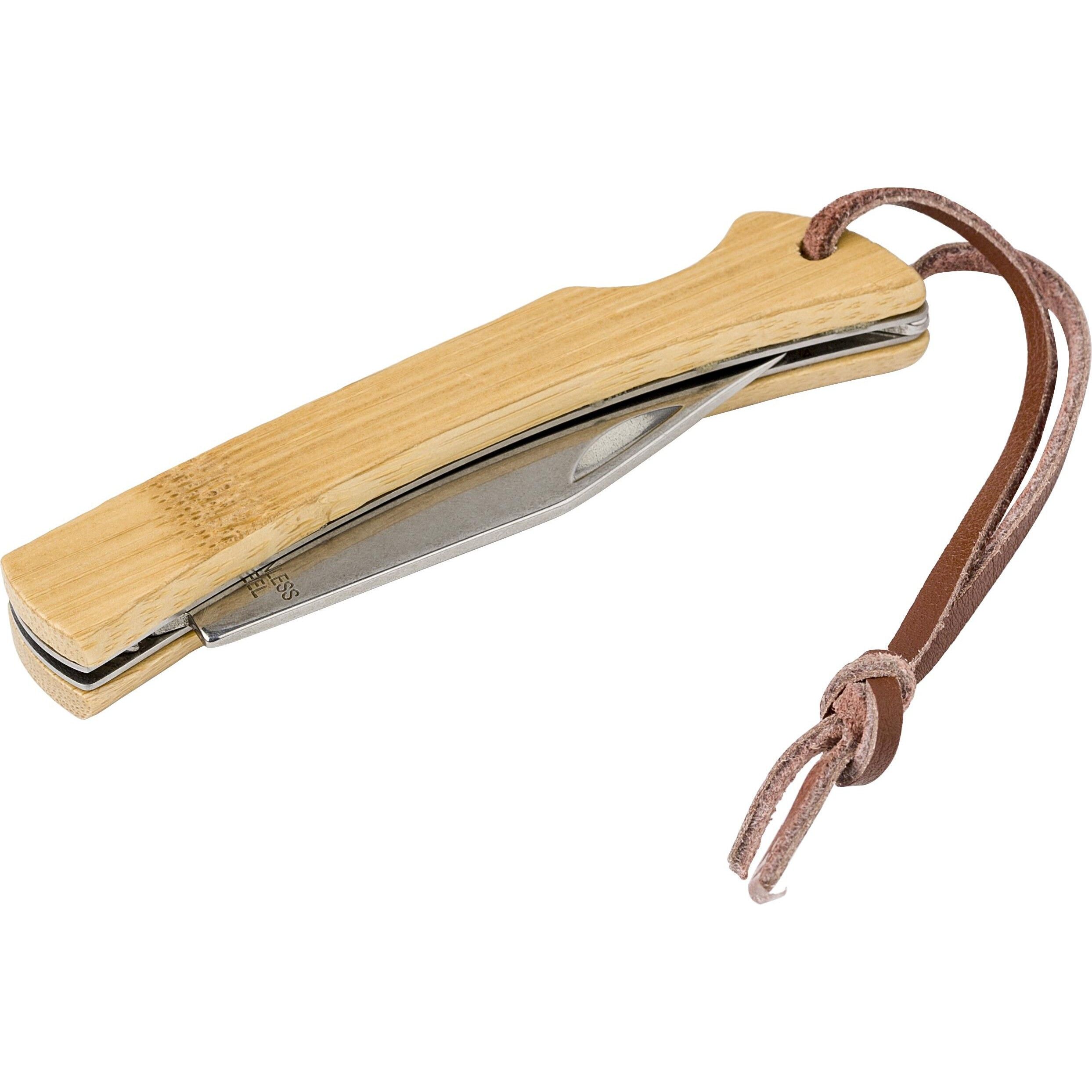Klappbares Messer aus Edelstahl und Bambus Beckett - braun-507