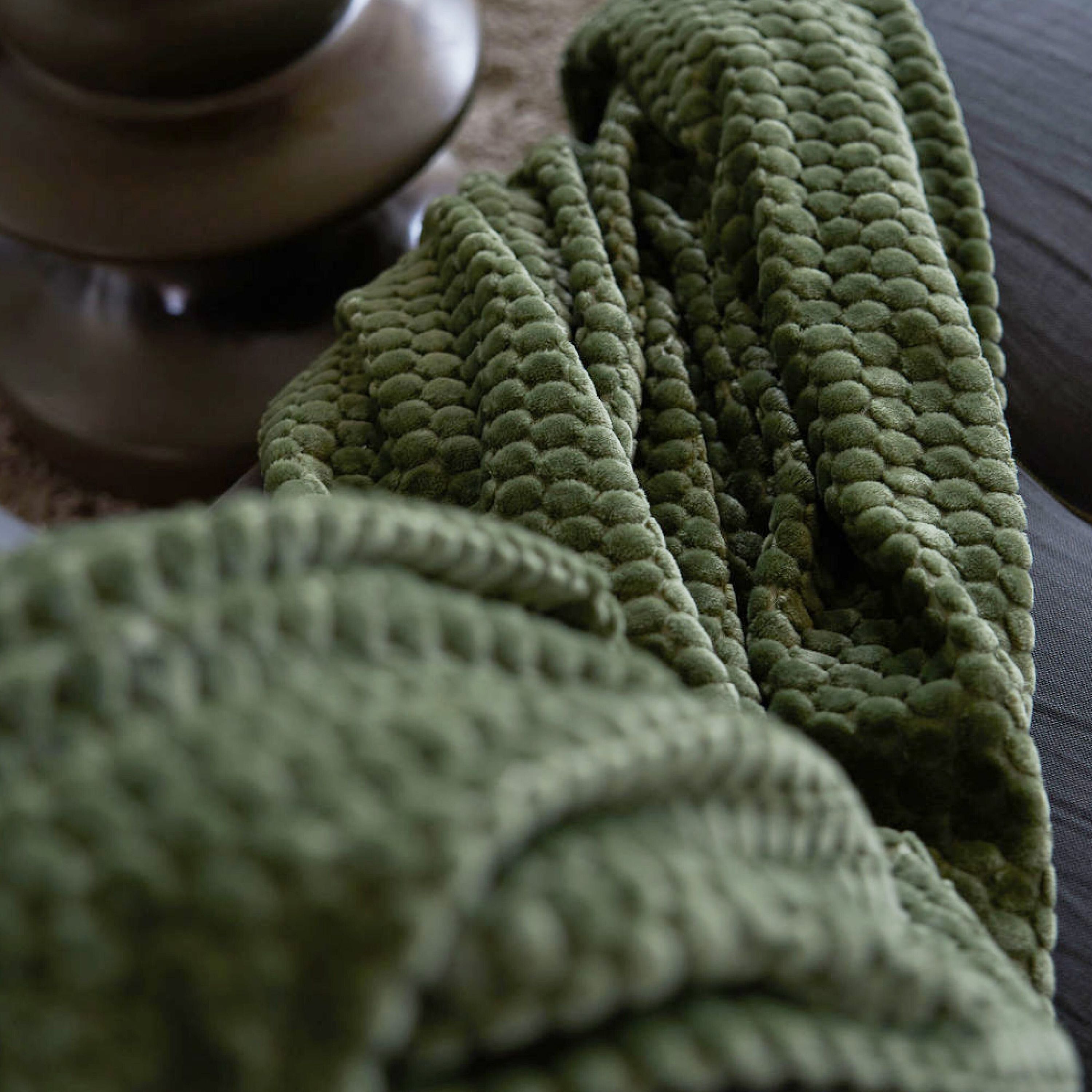 Sagaform Maja Fleece kariert 130x170 cm - grün-154