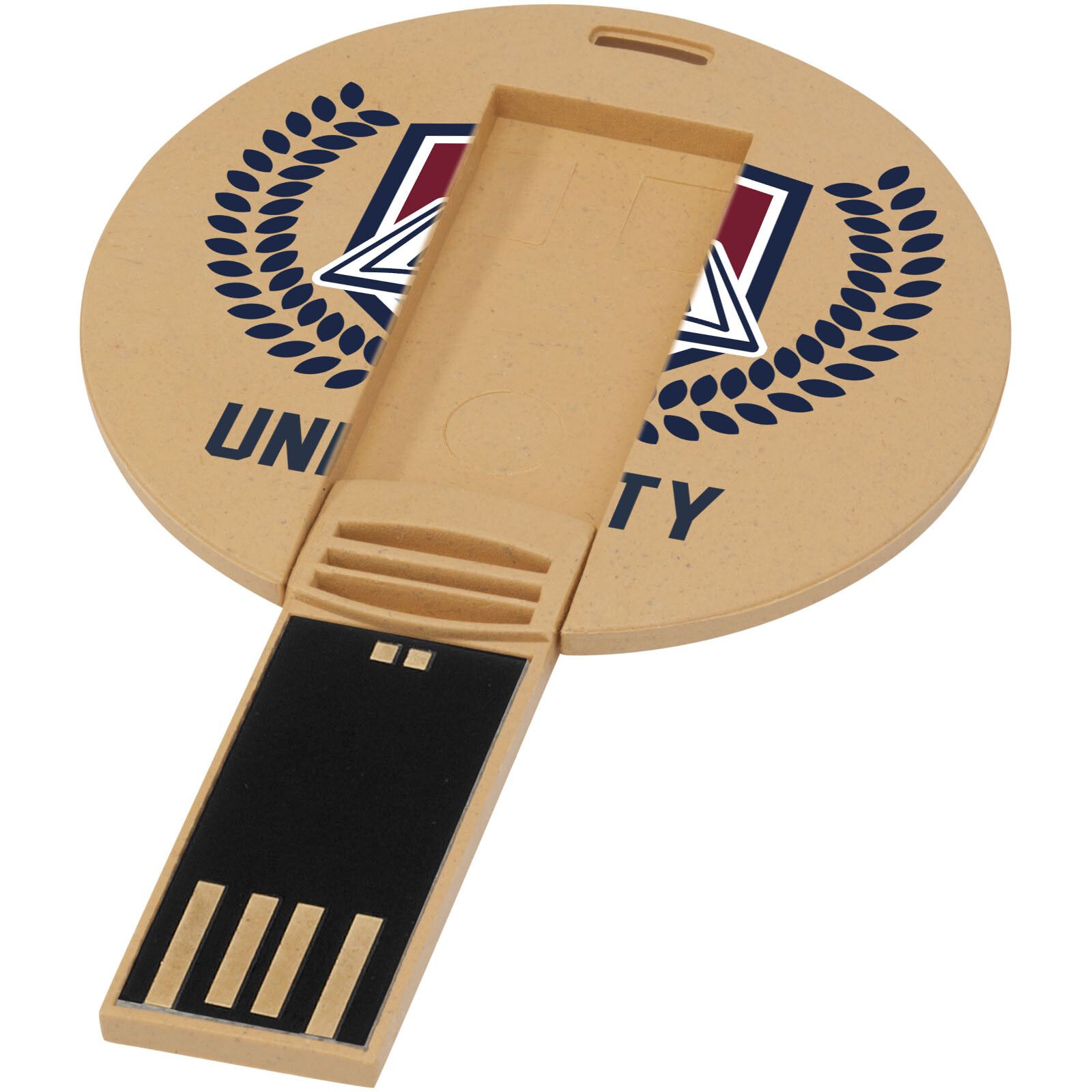 Runder ausklappbarer USB Stick - Kraftpapier - 8 GB-908