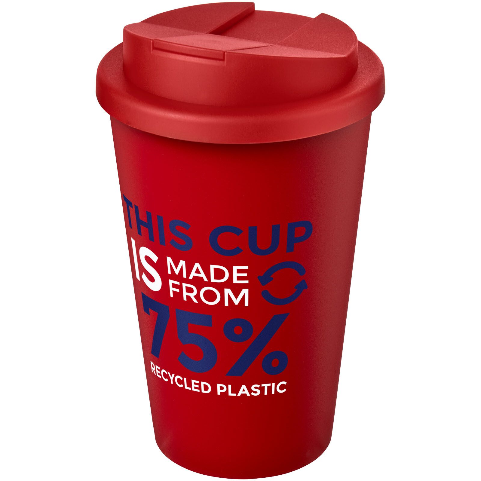 Americano 350 ml recycelter Becher mit auslaufsicherem Deckel - rot-405
