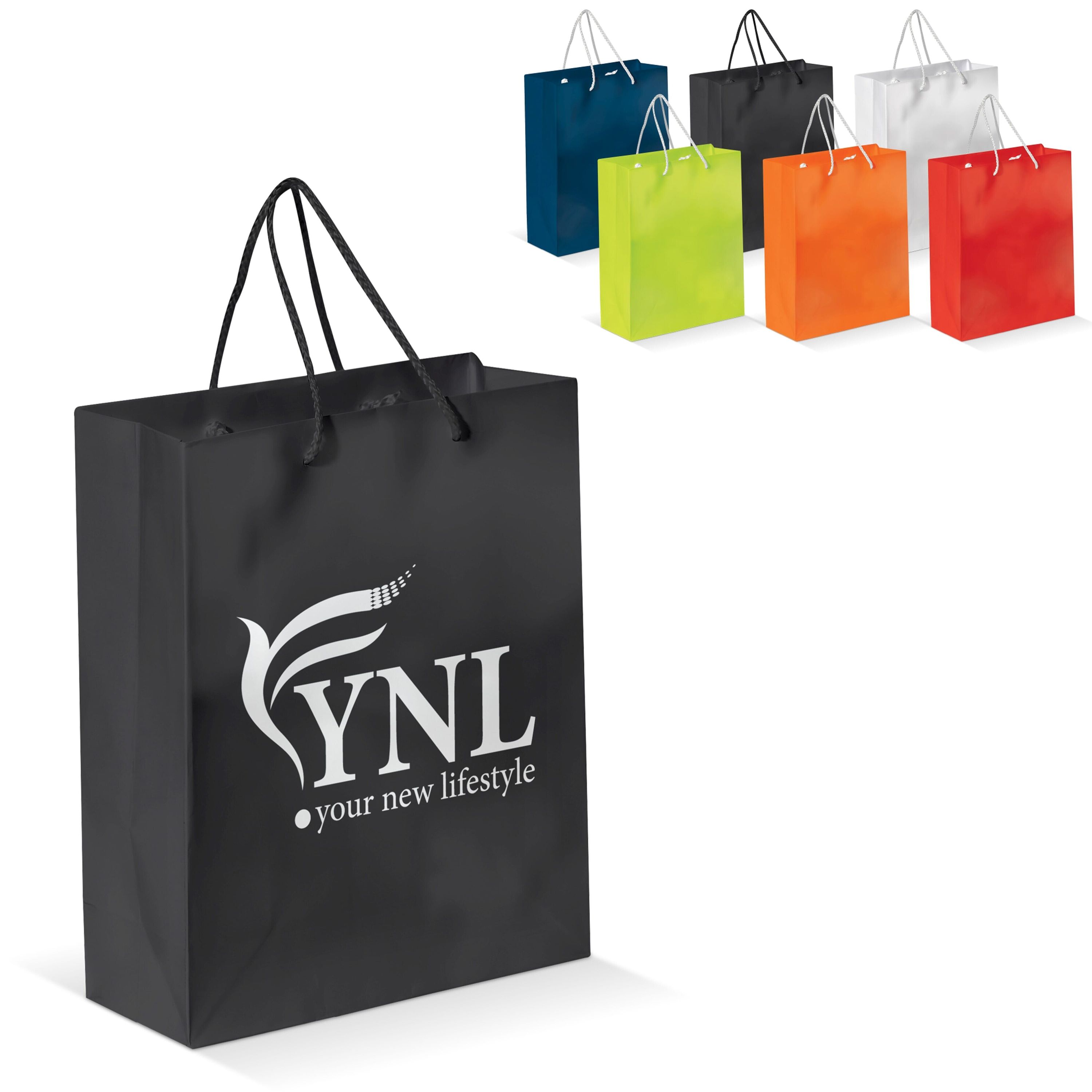 Laminierte Papiertasche, mittel - dunkelblau-772