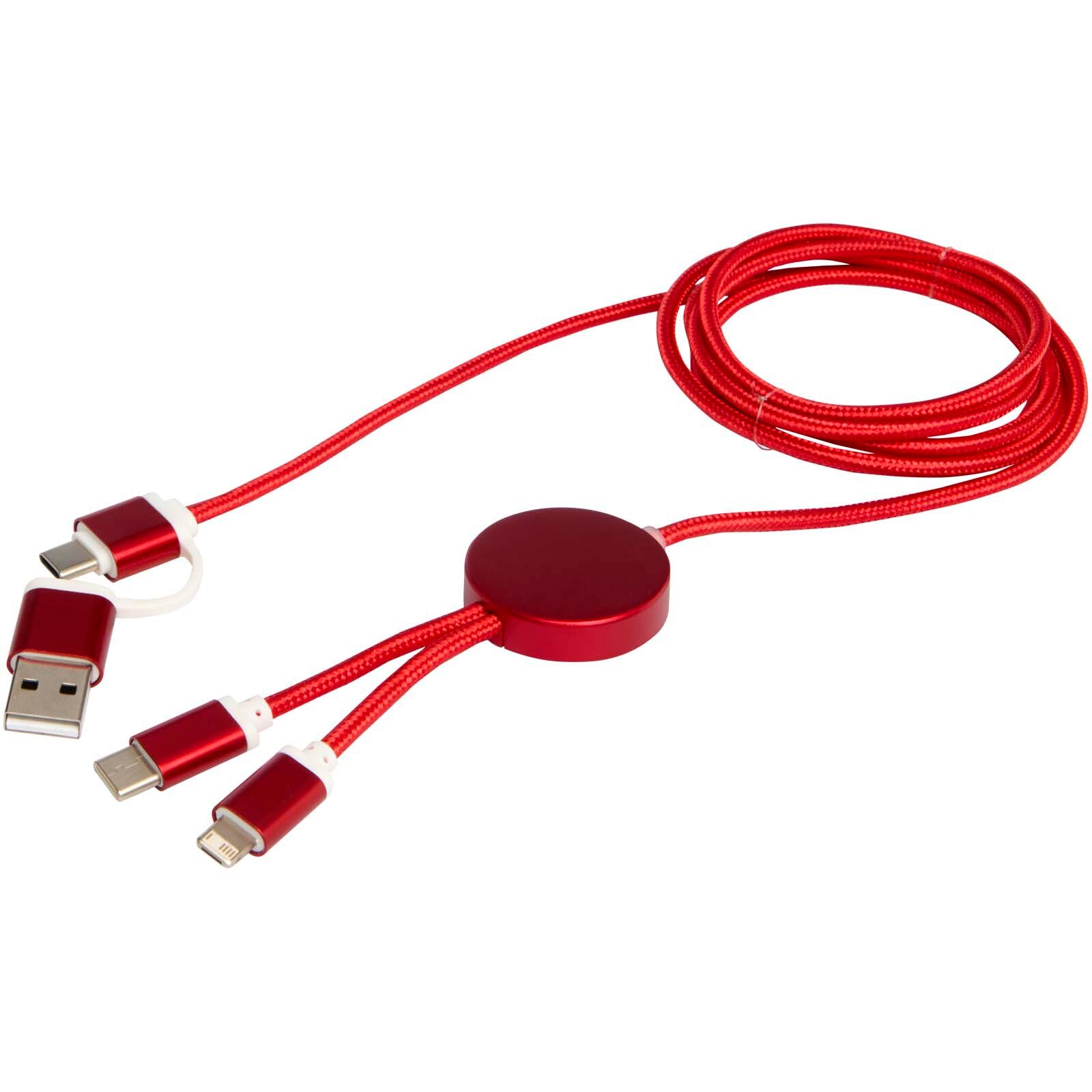 Alasia 150 cm 5-in-1 Kabel aus recyceltem Kunststoff für Datenübertragung und 27W Schnellladung - rot-136