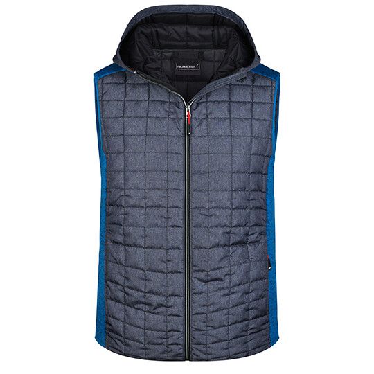 Men´s Knitted Hybrid Vest - royal melange - anthracite melange-733