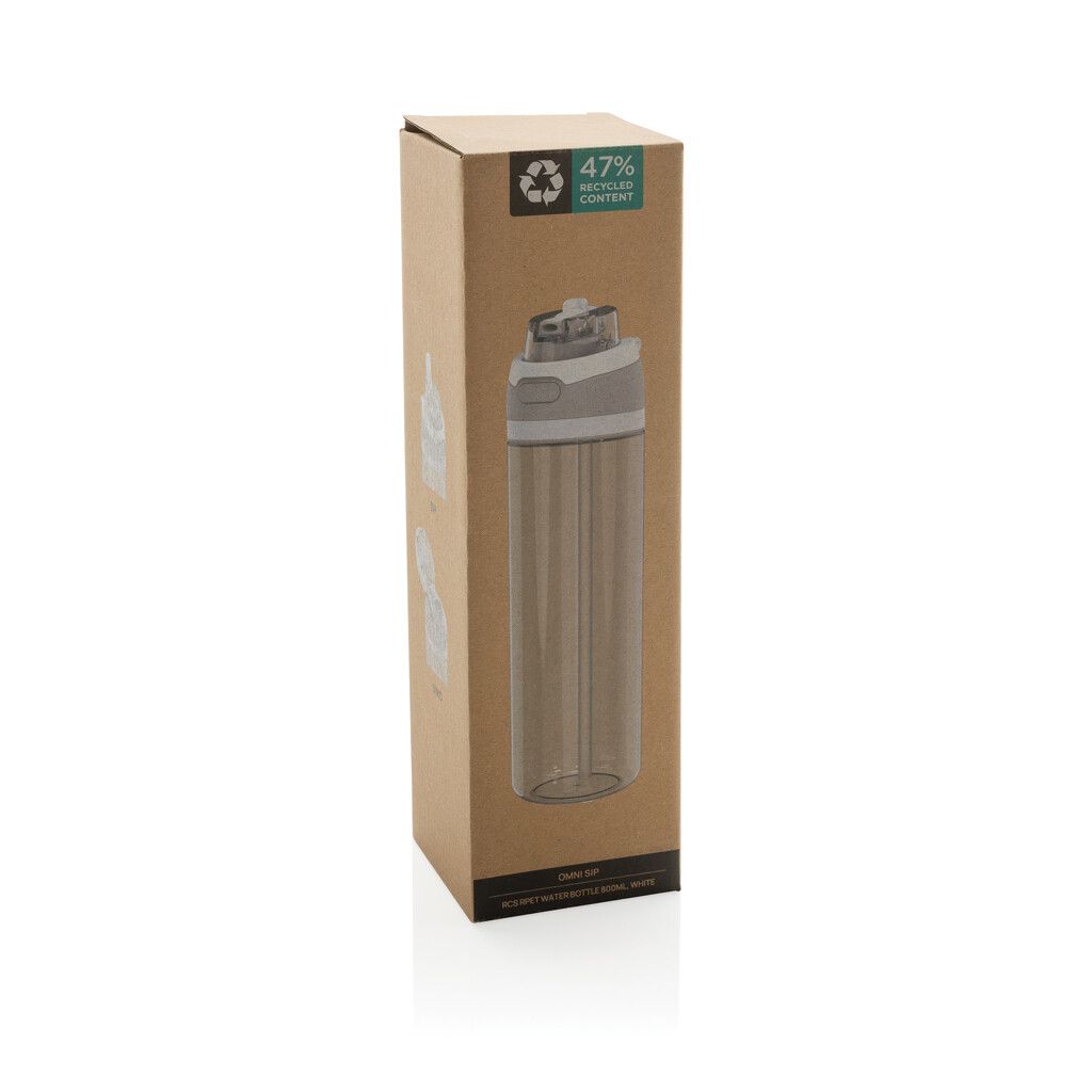 Omni Sip Wasserflasche 800ml aus RCS RPET - weiß-33
