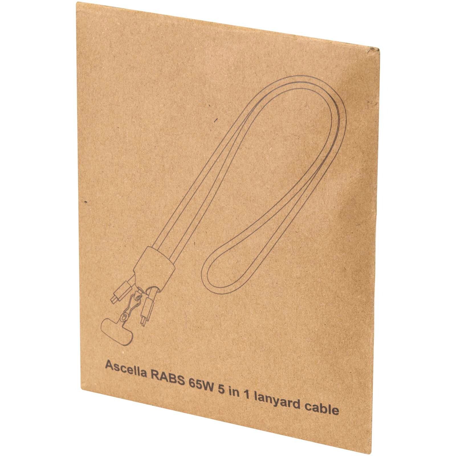 Ion 65 W 5-in-1-Ladekabel mit Lanyard aus recyceltem Kunststoff - weiss-451