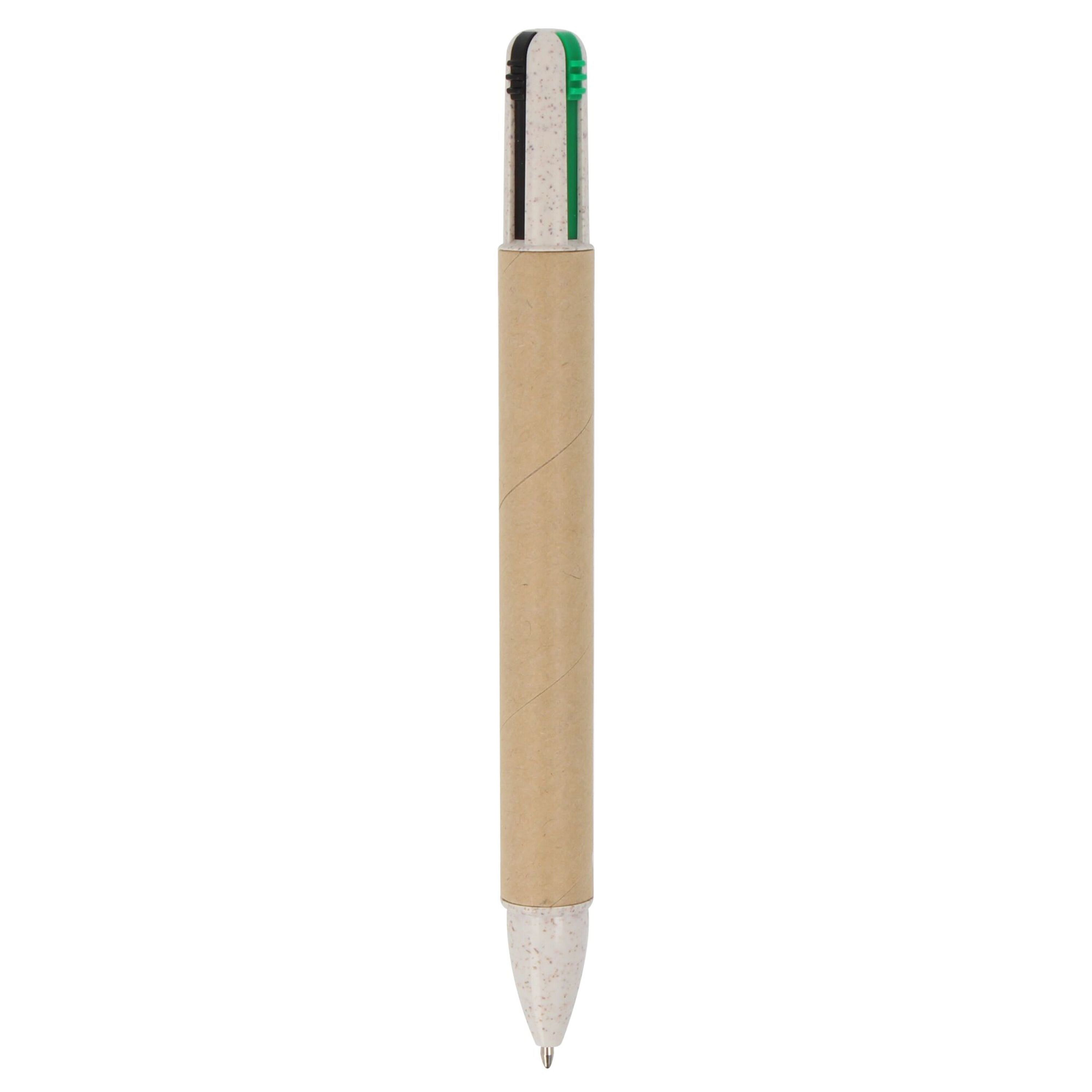 Papierkugelchreiber mit 4 Schreibfarben - natur-67