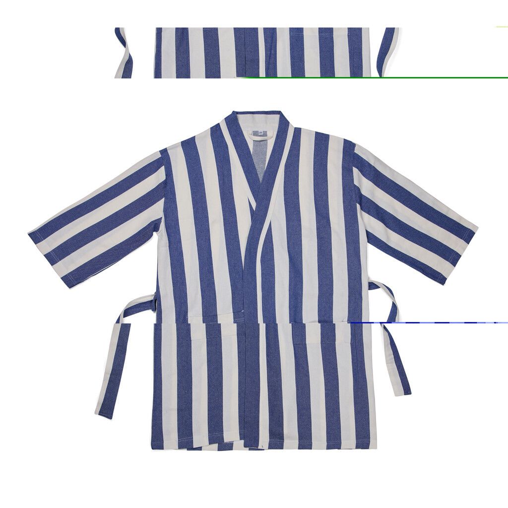 VINGA Ornos GRS Hamam-Bademantel L/XL - blau-491