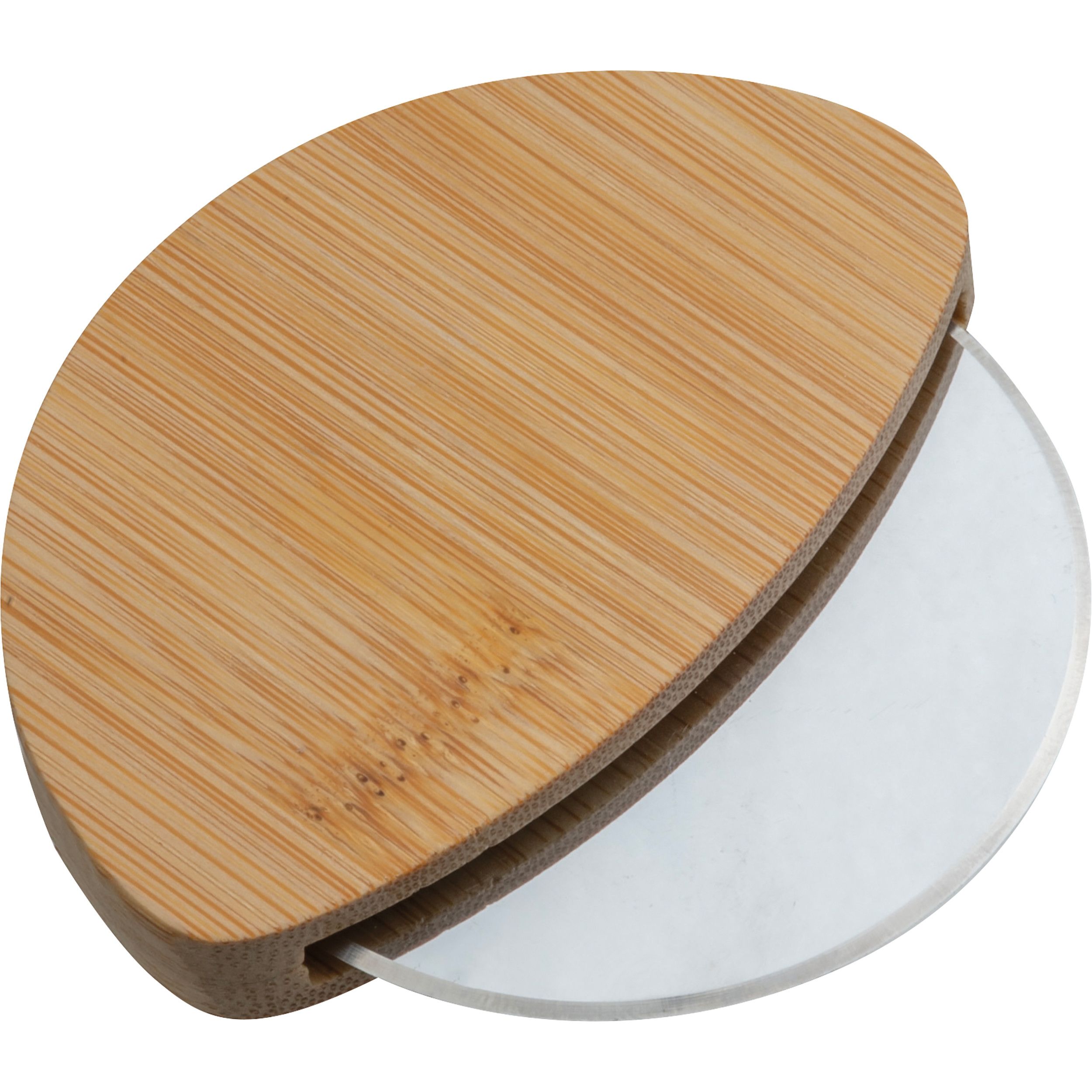 Pizzaschneider aus Bambus  - beige-198
