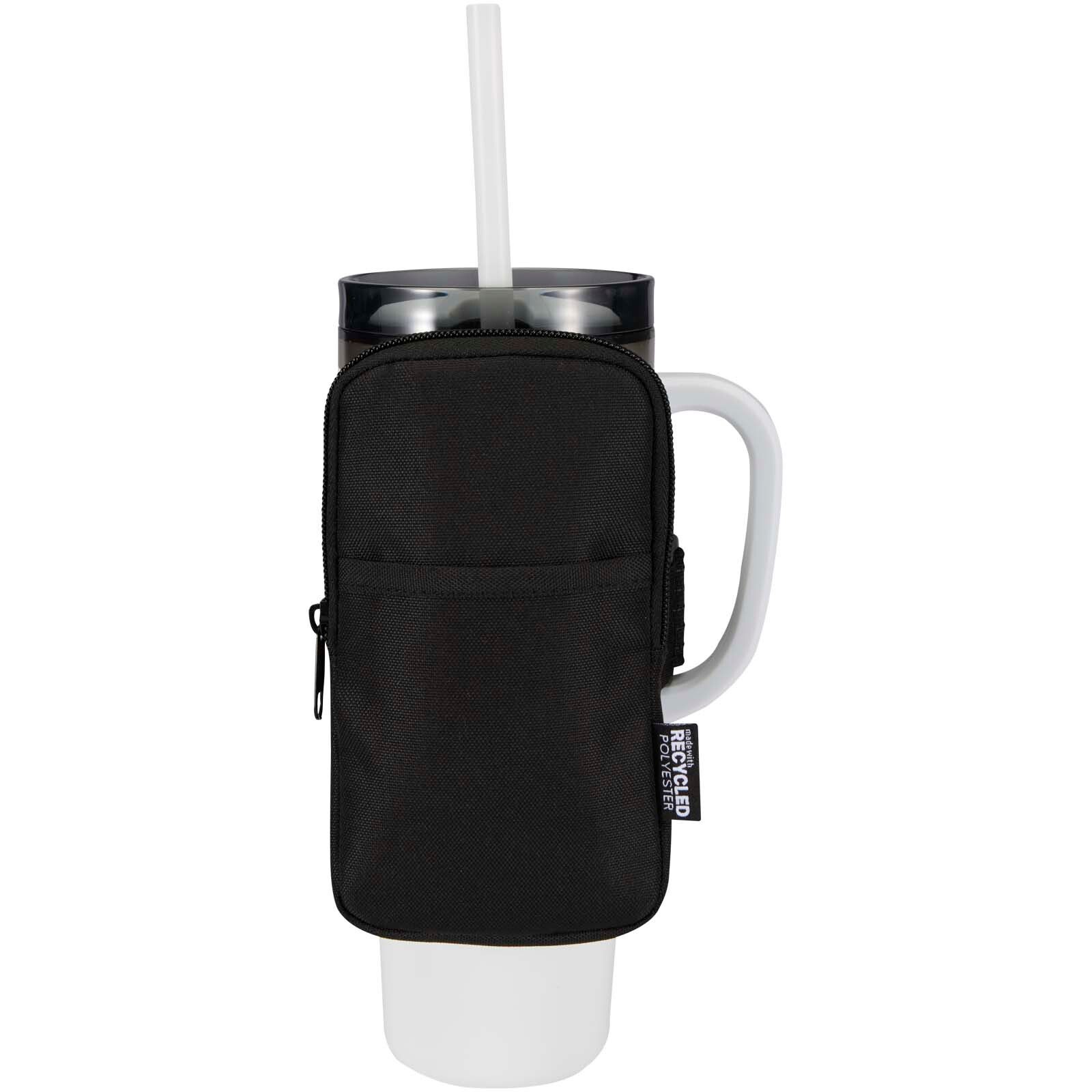 Byron Flaschentasche aus GRS Recyclingmaterial  - schwarz-625
