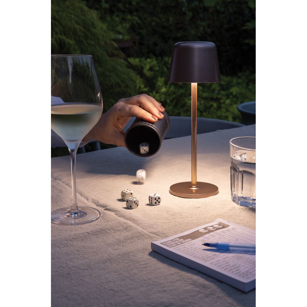 Zenic USB Tischleuchte aus RCS recyceltem Kunststoff - bronze-834
