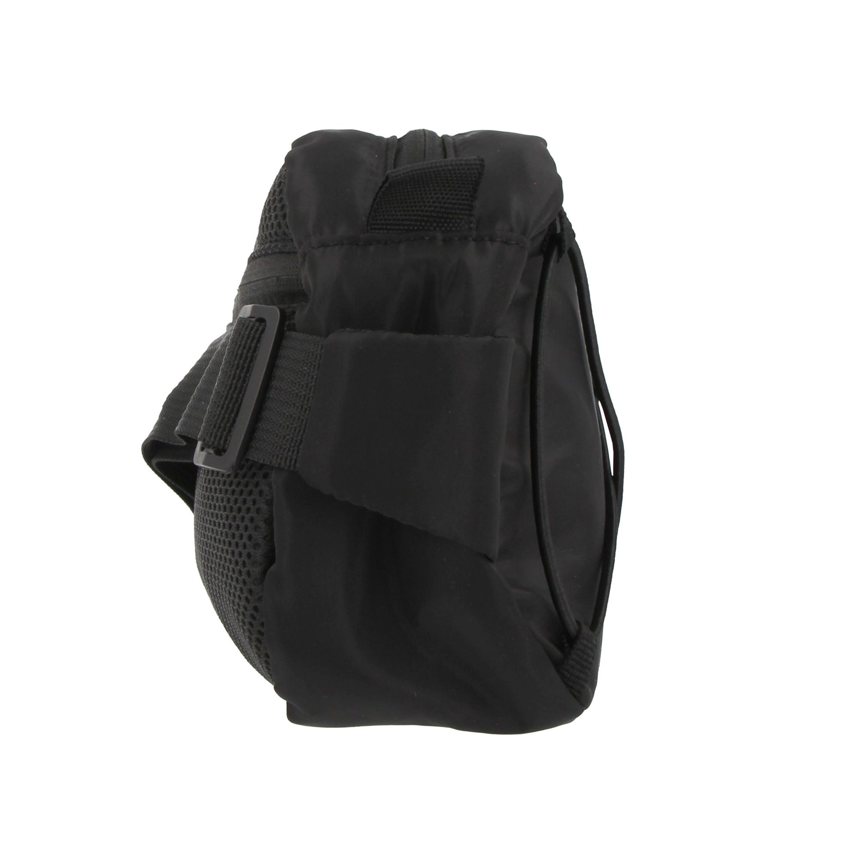 Umhängetasche aus R-PET mit Kordelzug - schwarz-593