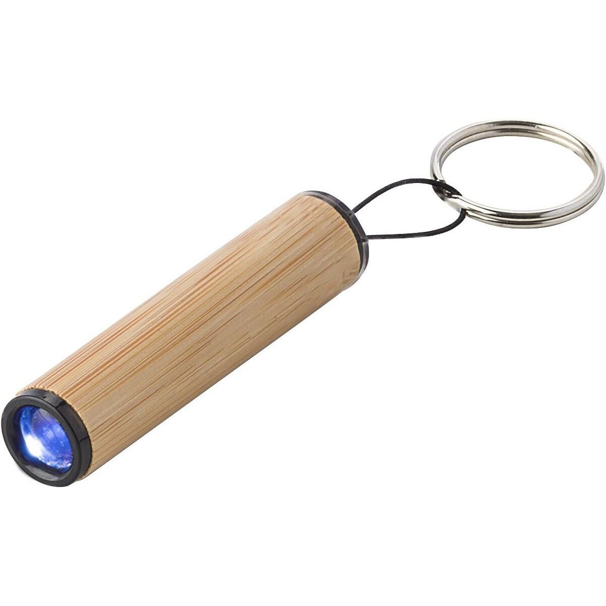Mini-Taschenlampe aus Bambus mit Schlüsselanhänger Ilse - braun-457