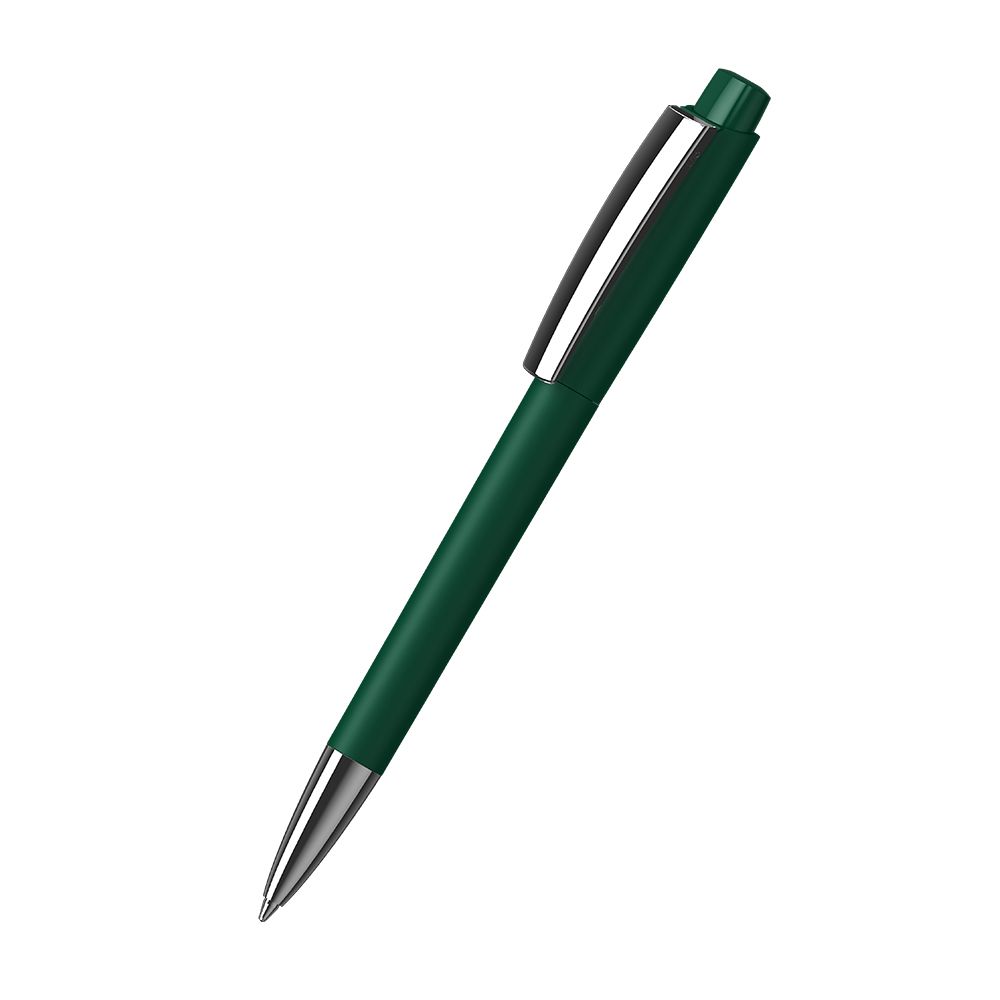 Druckkugelschreiber Zeno softtouch/high gloss MMn - softtouch dunkelgrün - dunkelgrün-488