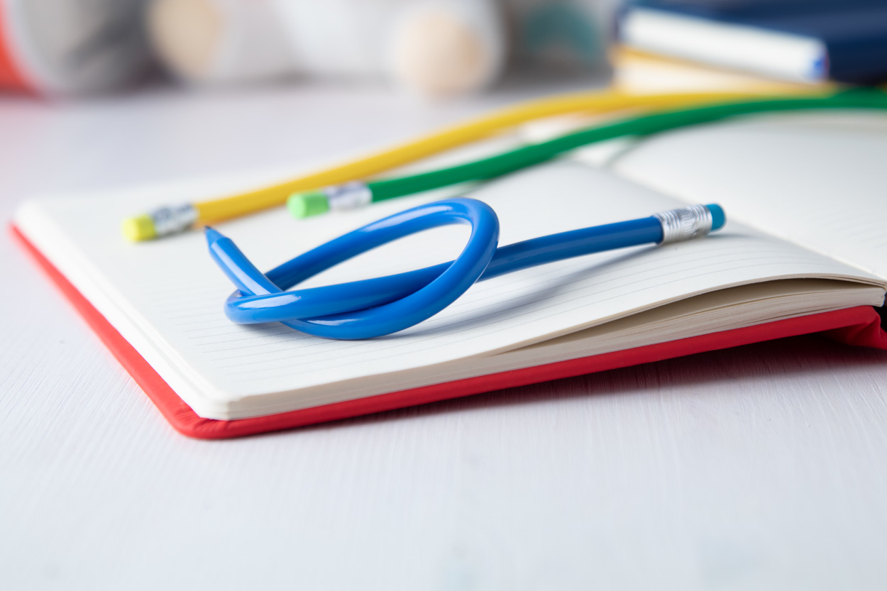 Flexible Stifte für Kinder in bunten Farben.