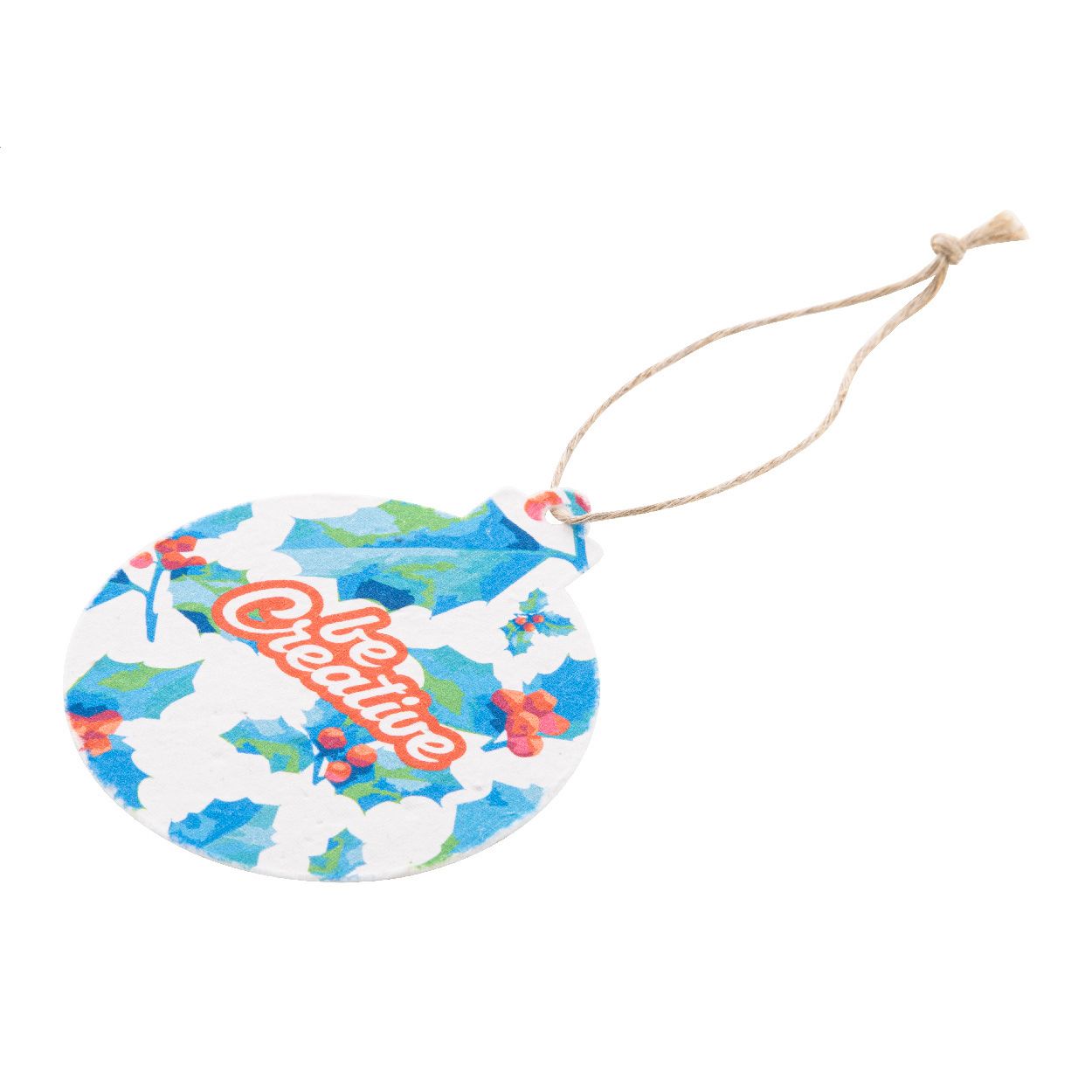 CreaJul Seed Weihnachtsbaumschmuck aus Saatgutpapier, rund - natur-717