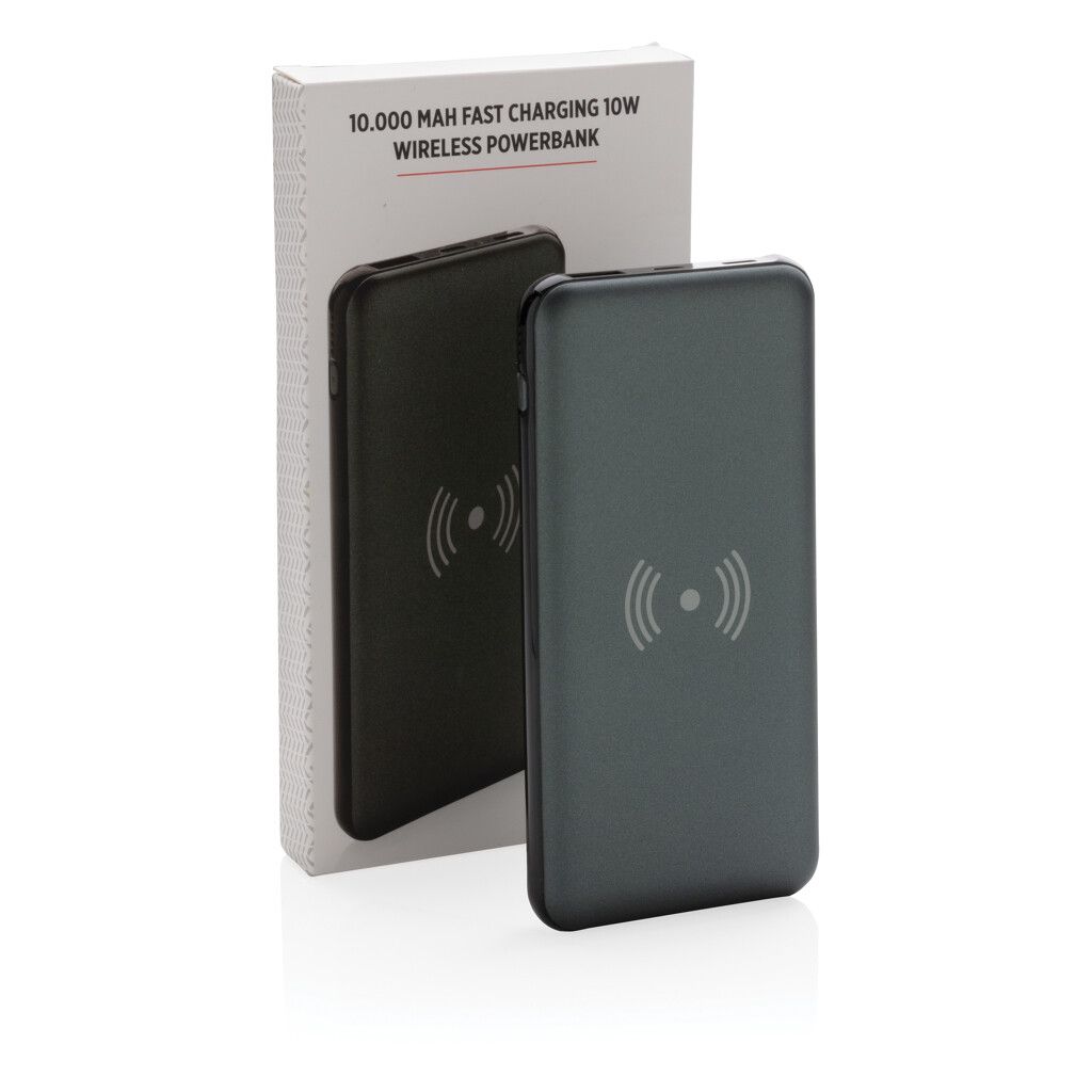 10.000 mAh FastCharging 10W Wireless Powerbank mit PD - grau-681