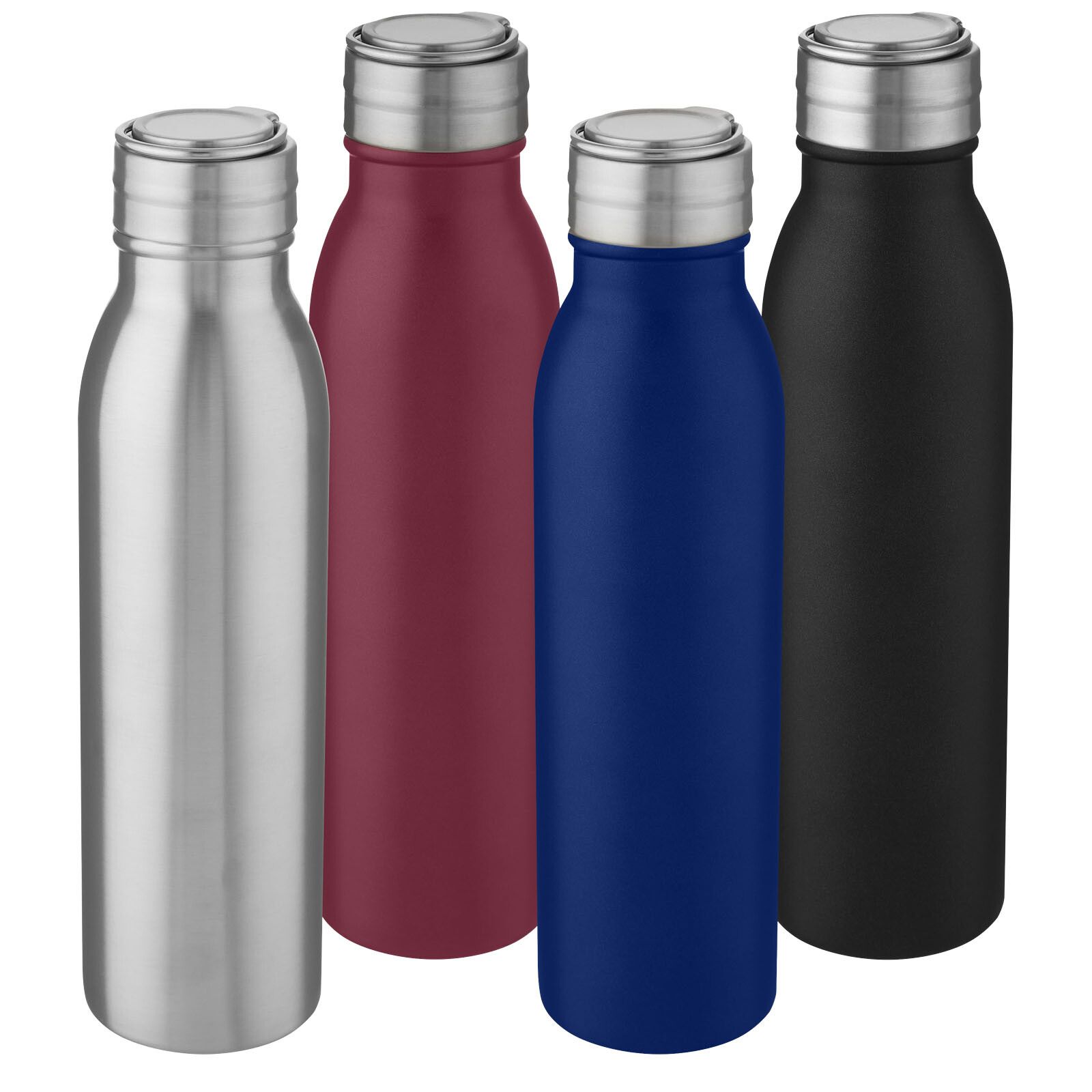 Harper 700 ml Sportflasche aus Edelstahl mit Metallschlaufe - mittelblau-554
