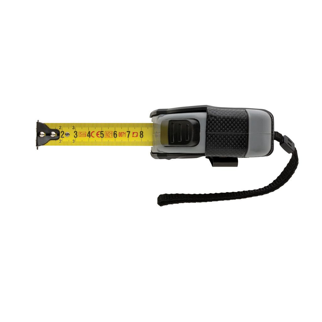 Auto-Stop-Maßband aus recyceltem Kunststoff, 5m/19mm - schwarz-857