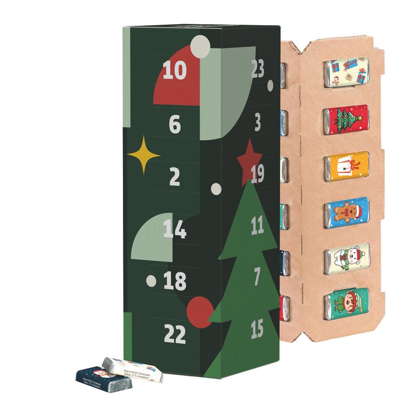 Adventskalender Eco High Tower, Alpenmilch-Schokotäfelchen-968