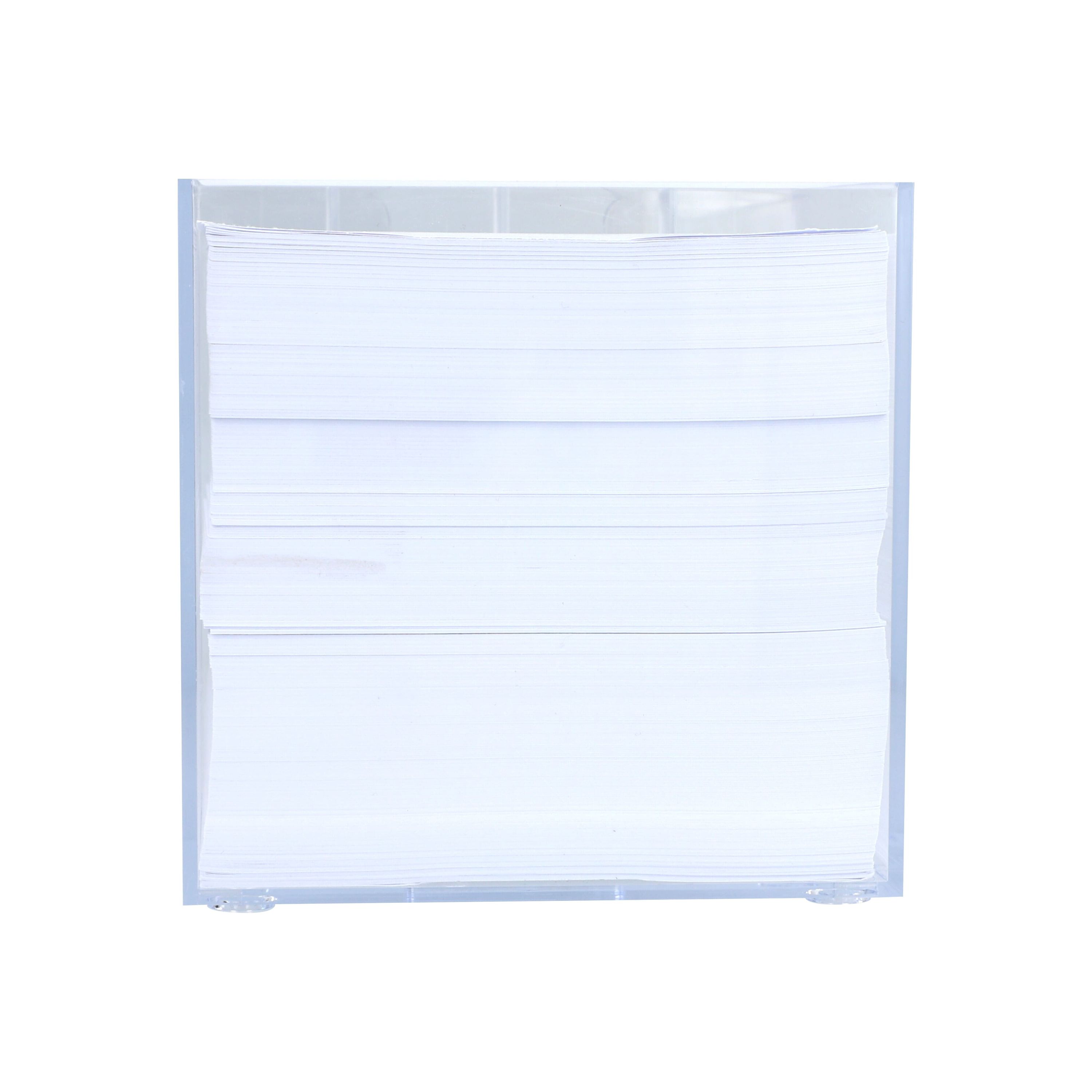 Notizzettel 10x10x10cm in Würfelbox mit Stifteköcher - transparent-902