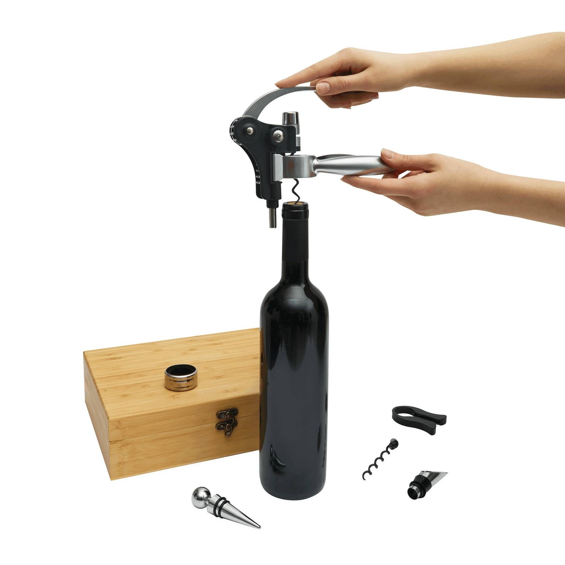 Weinset NOBLE WINE - braun - silber-271